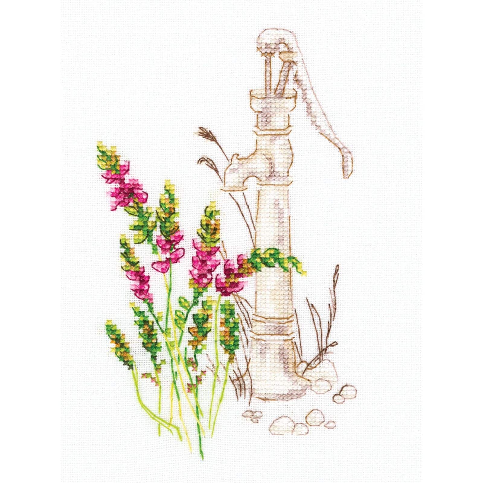 RTO Bloomy Herbs with Water Spout Cross Stitch Kit