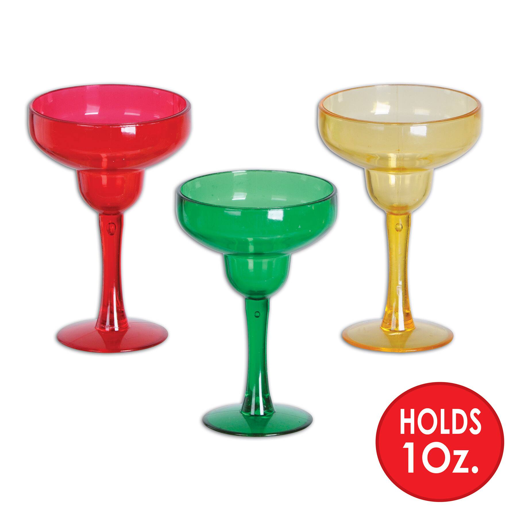 Beistle 1oz. Red, Yellow & Green Margarita Shot Glasses Set