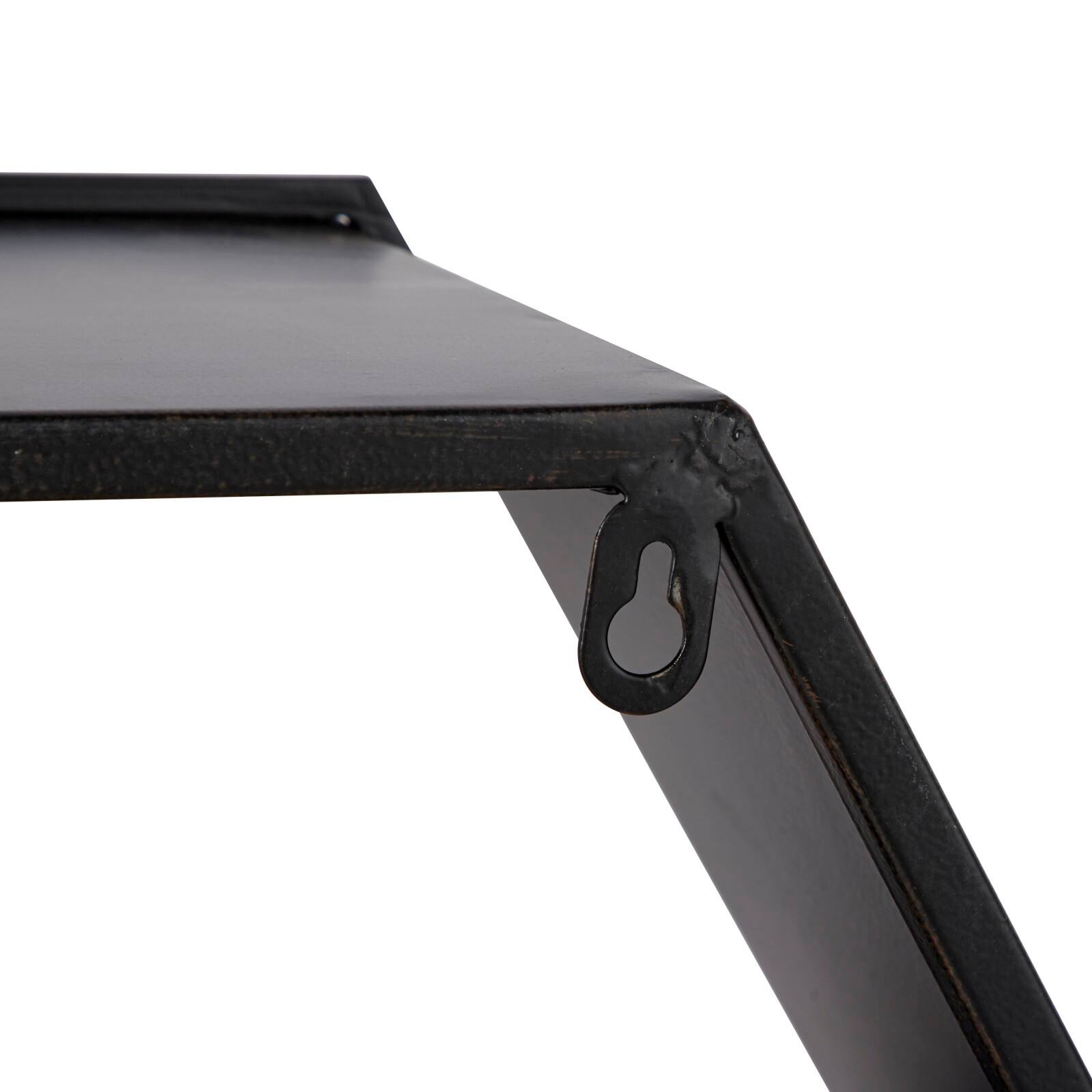 Black Chinese Fir Wood Industrial Wall Shelves, 26" x 30" x 7"