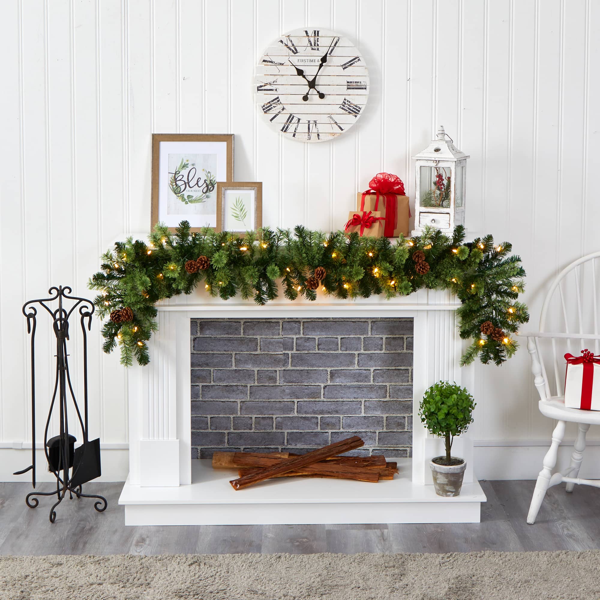 6ft. LED Pine & Pinecone Christmas Garland