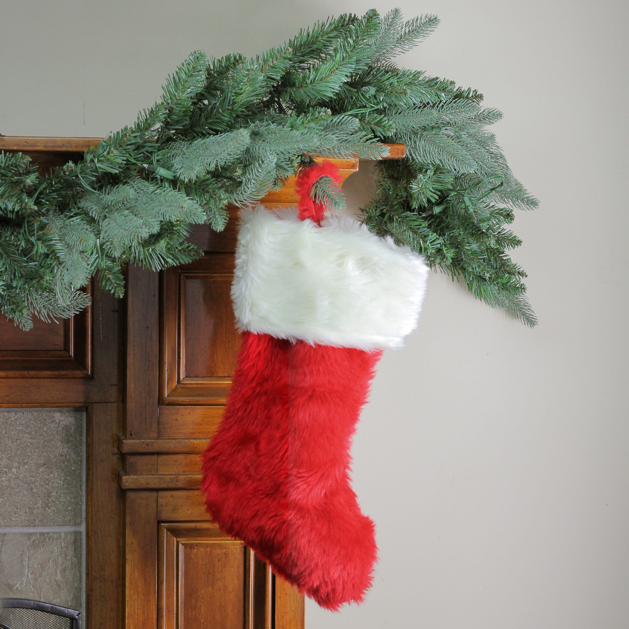 20" Red & White Traditional Cuff Extra Plush Christmas Stocking