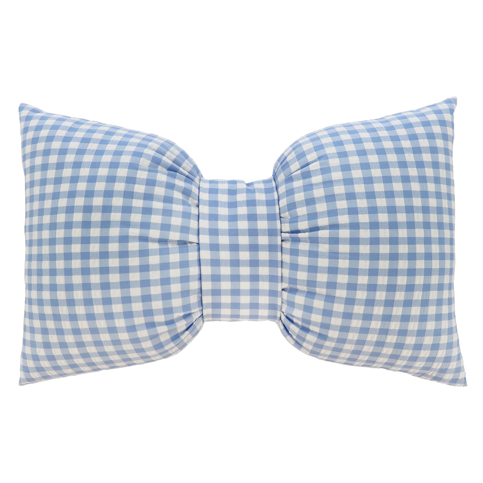 18" x 12" Blue & White Gingham Bow Pillow by Celebrate It™
