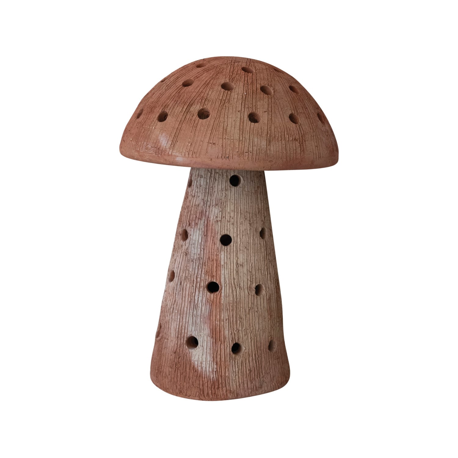 Hello Honey® Handmade Vintage Reproduction Terra Cotta Mushroom Shaped Candle Holder