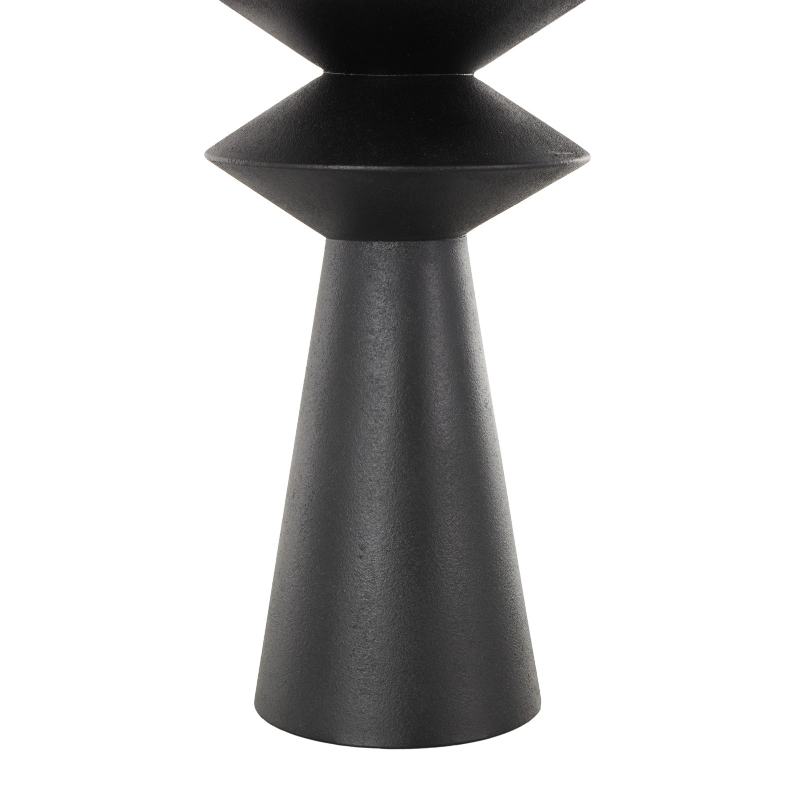 26" Black Fluted Metal Art Deco Vase