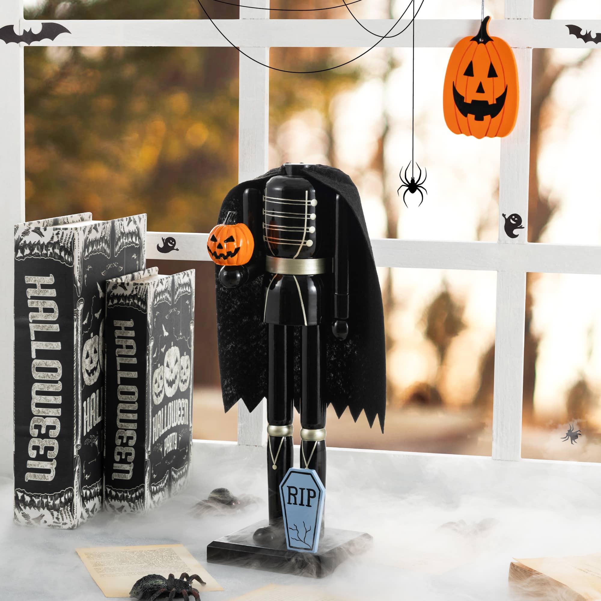 Glitzhome® 14.5" Halloween Wood Headless Horseman with Ornament Nutcracker