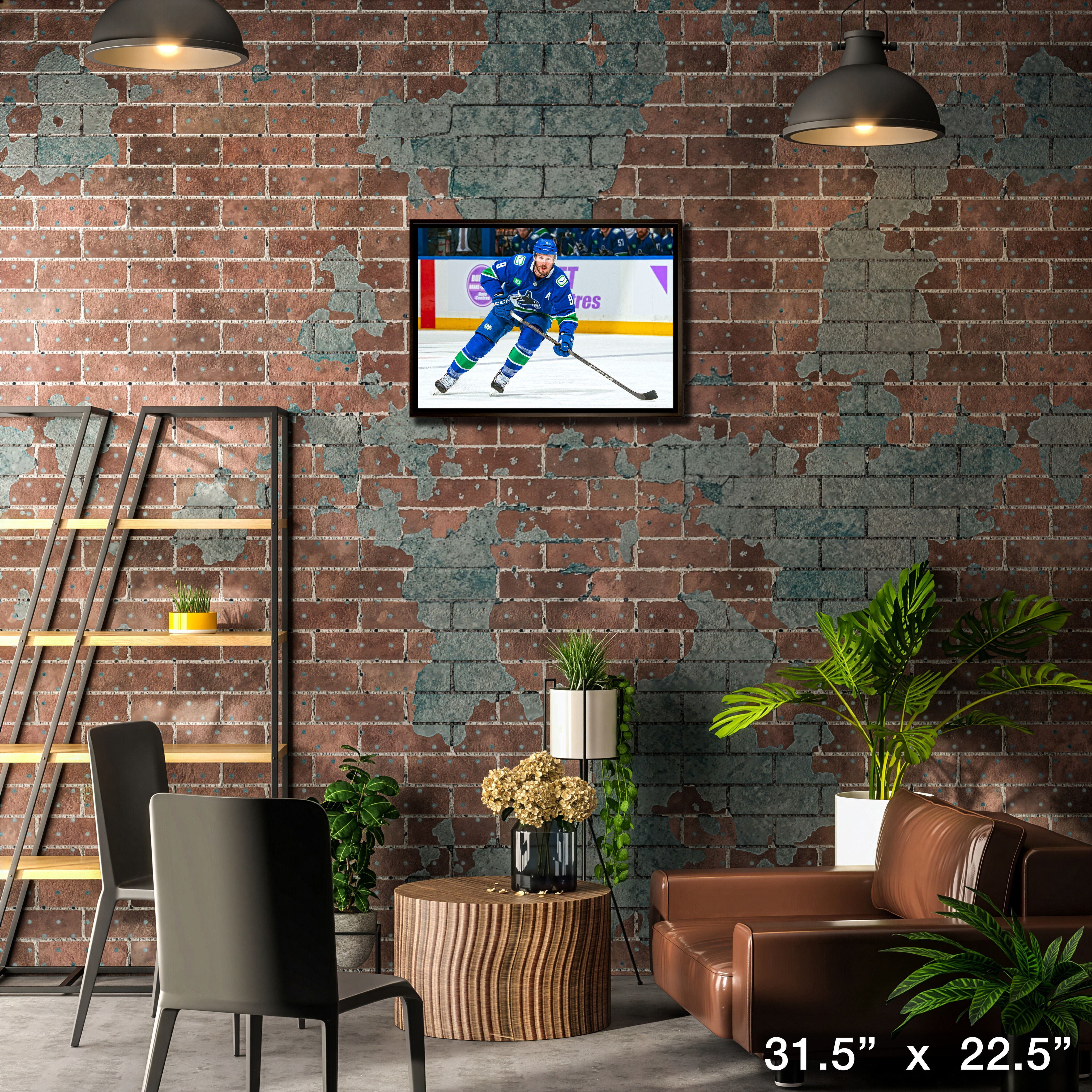 Jonathan Tanner Miller 20" x 29" Framed Canvas Vancouver Canucks 31.5" x 22.5"