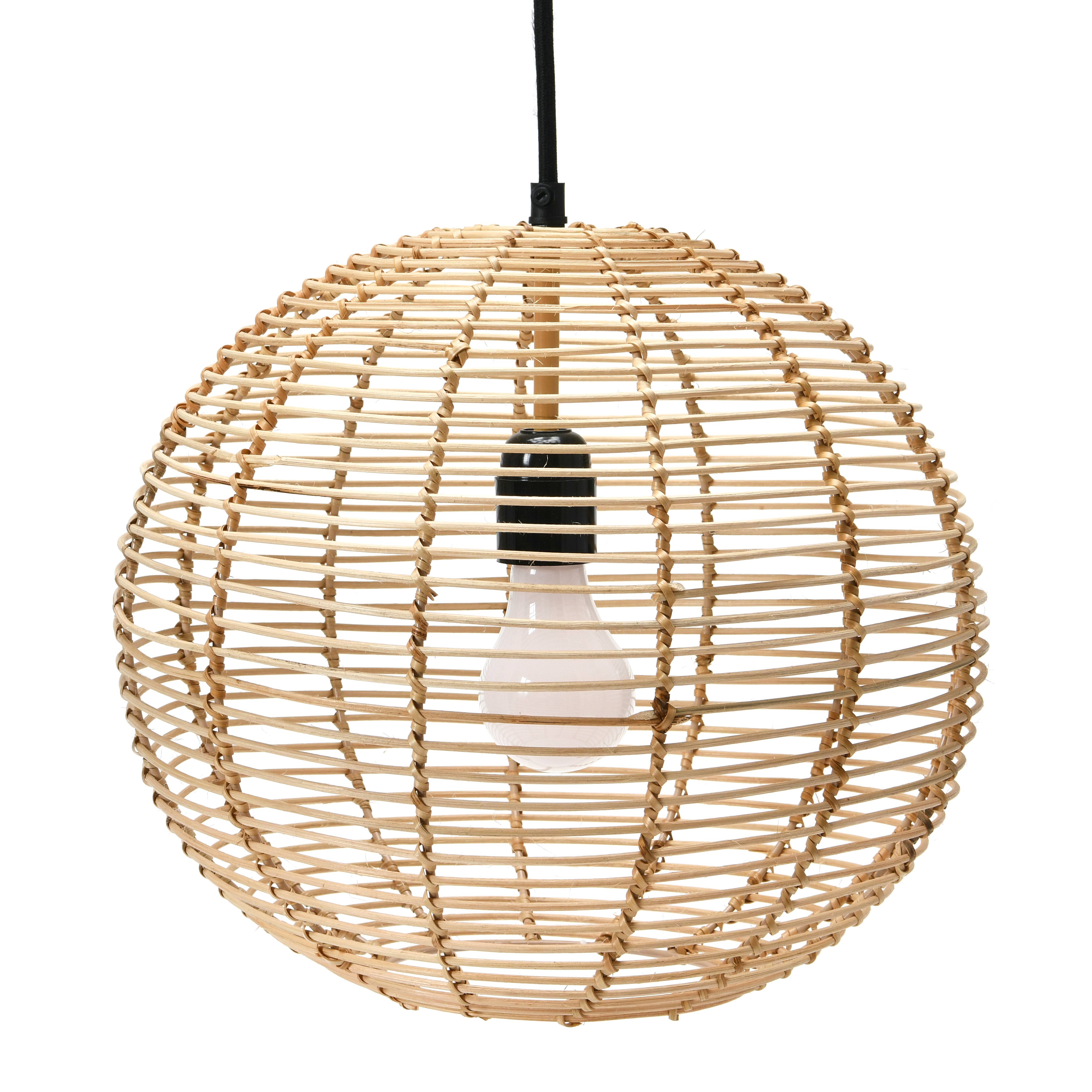 Hello Honey® Modern Boho Handwoven Rattan Globe Pendant Light