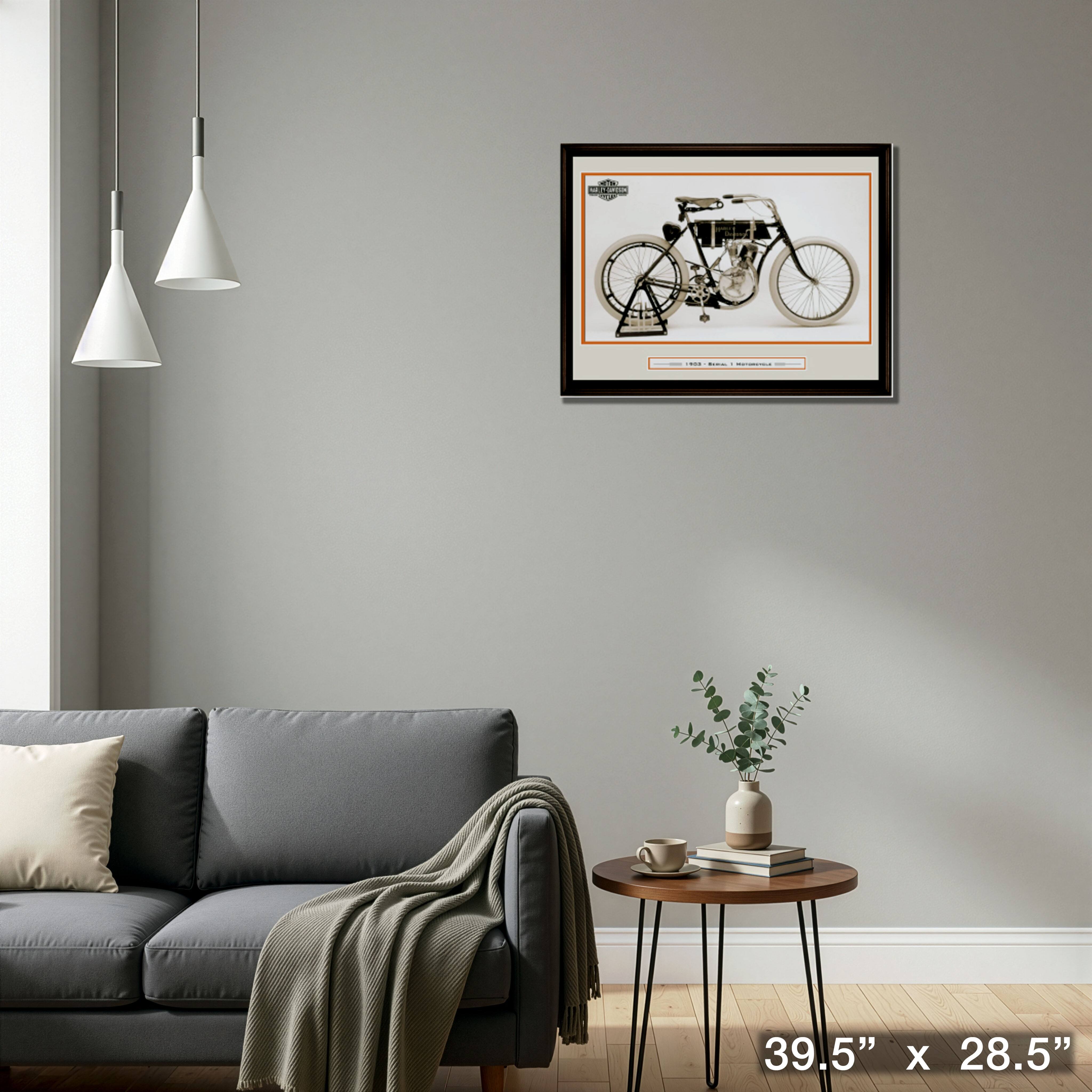 Harley Davidson Framed First Model Print 39.5" x 28.5"