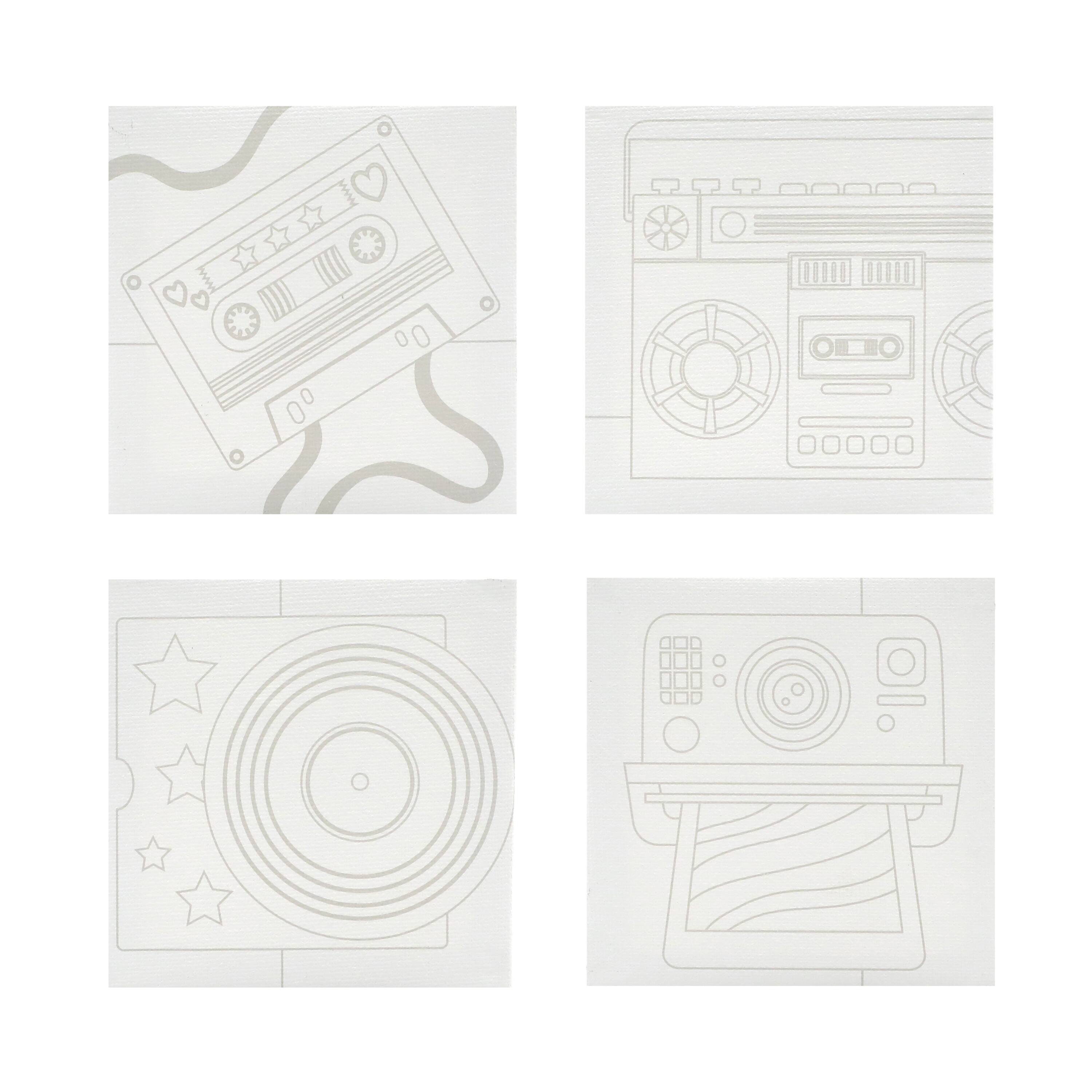 4" x 4" Retro Canvas Painting Kit by Craft Smart®