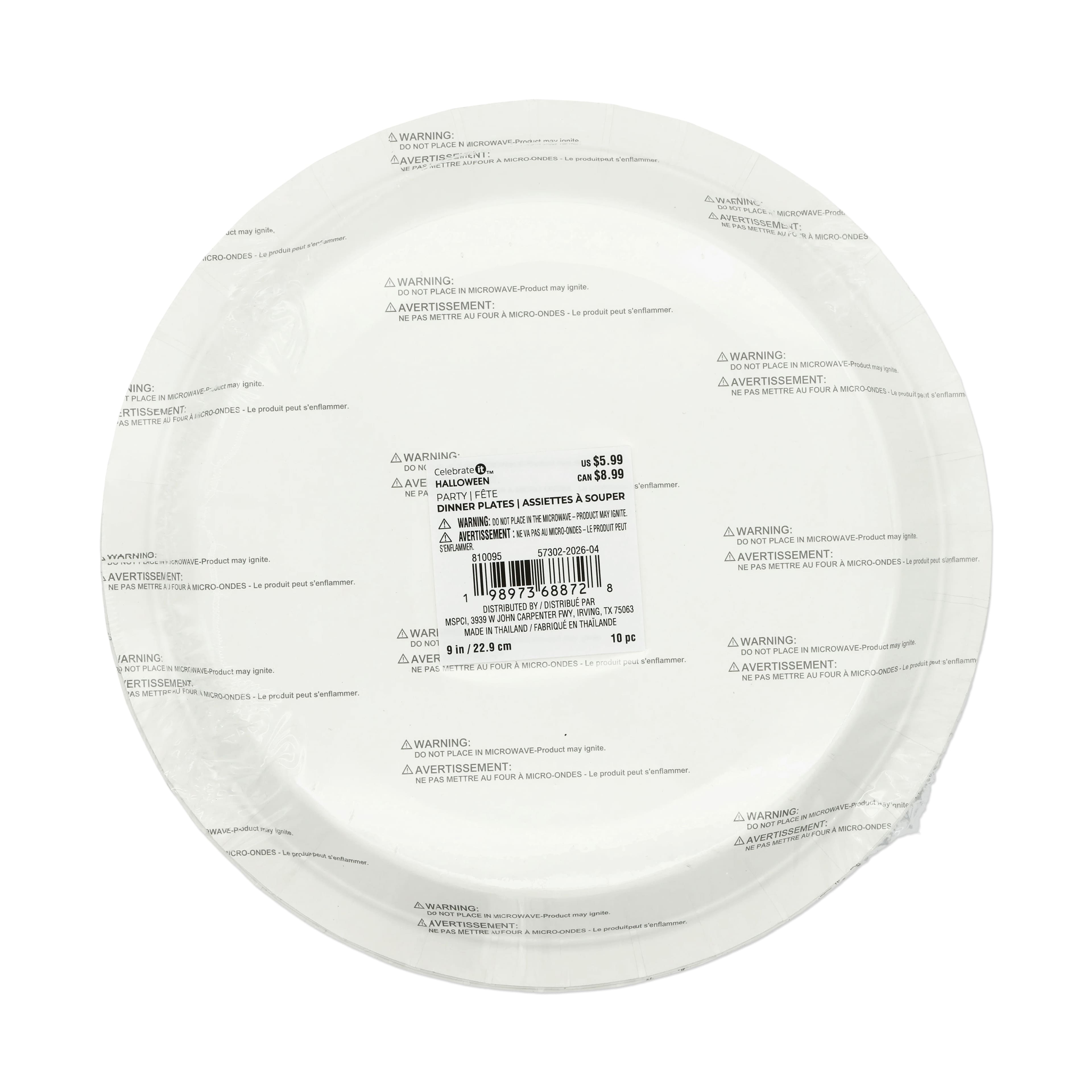 9" Halloween Orange & Black Striped Dinner Plates, 10ct. by Celebrate It™