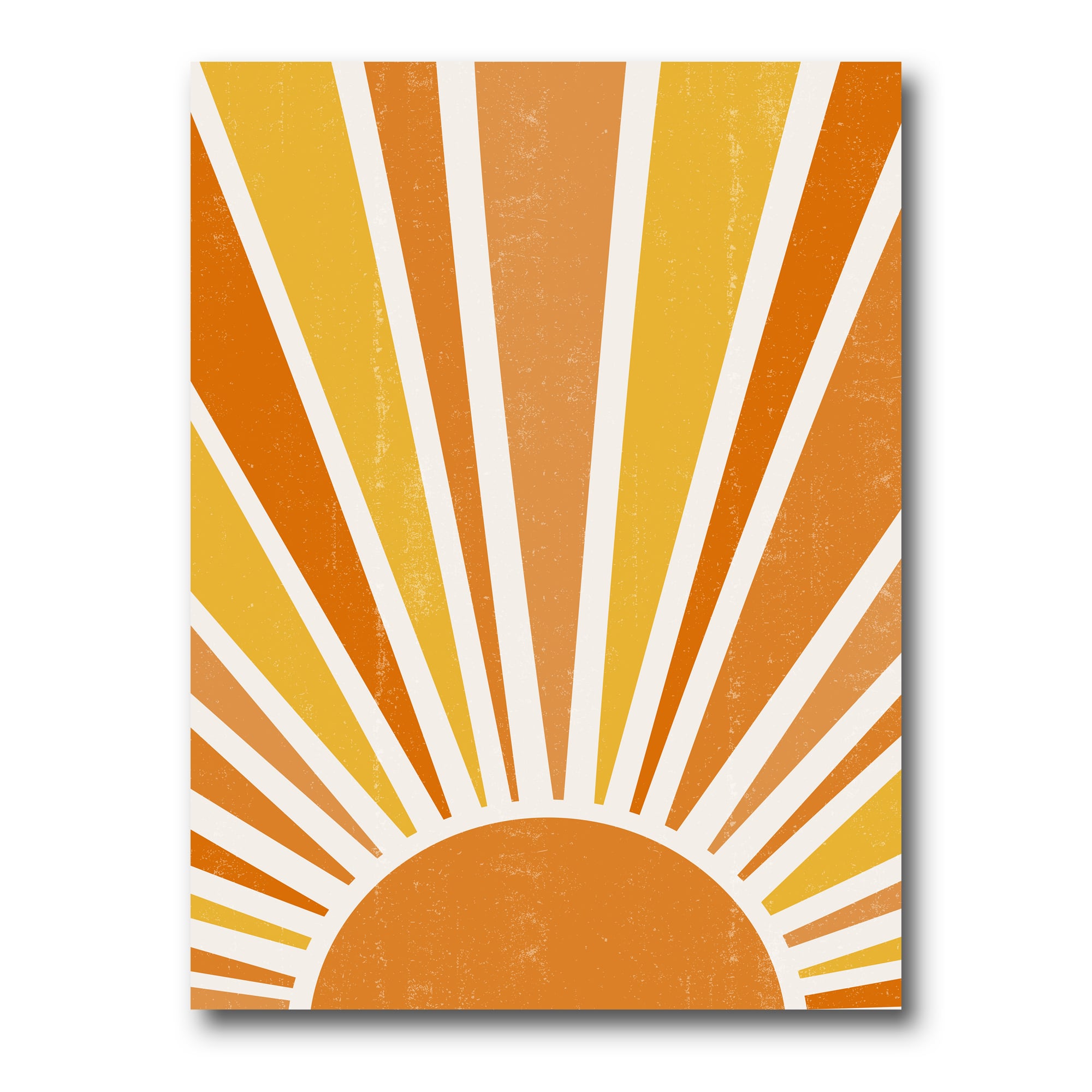 Designart - Minimalist Bright Shining Orange Sun Rays II - Modern Canvas Wall Art Print