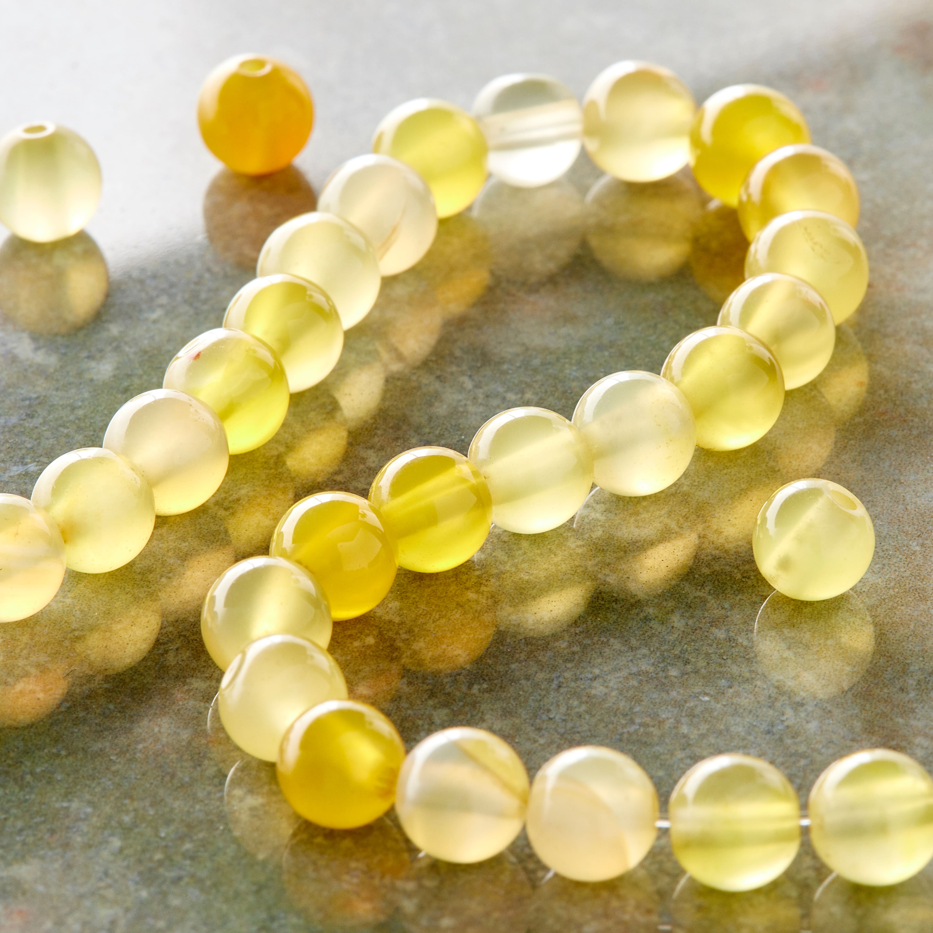 12 Packs: 30 ct. (360 total) Yellow Dyed Agate Round Beads, 6mm by Bead Landing™
