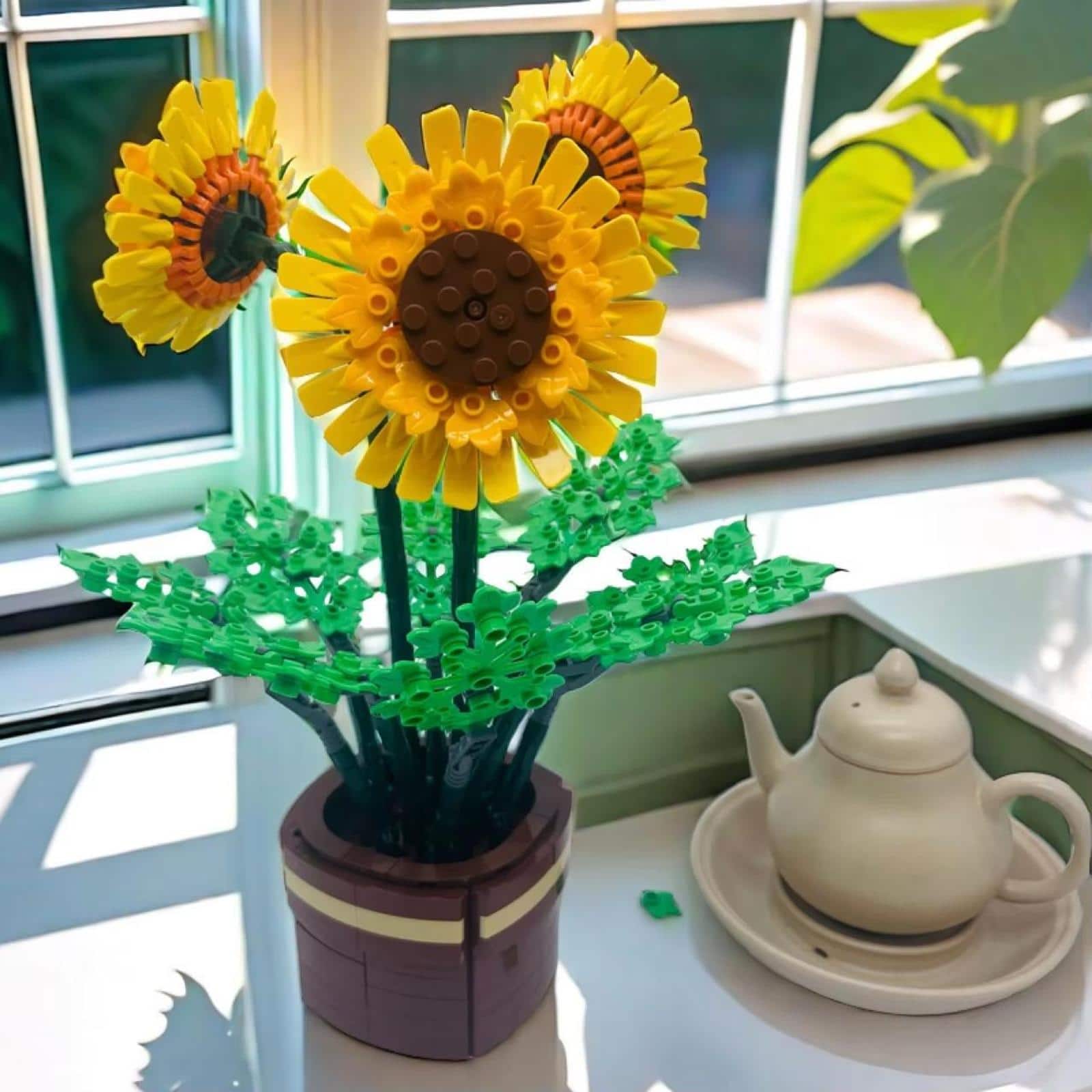 Wizardi Sunflower Building Brick Potted Flowers