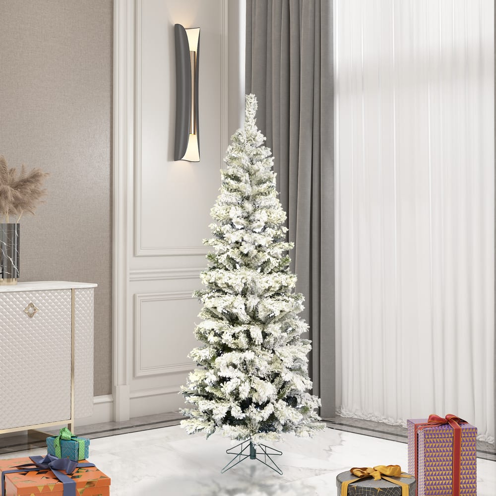 5.5ft. Unlit Flocked Pacific Pine Artificial Christmas Tree