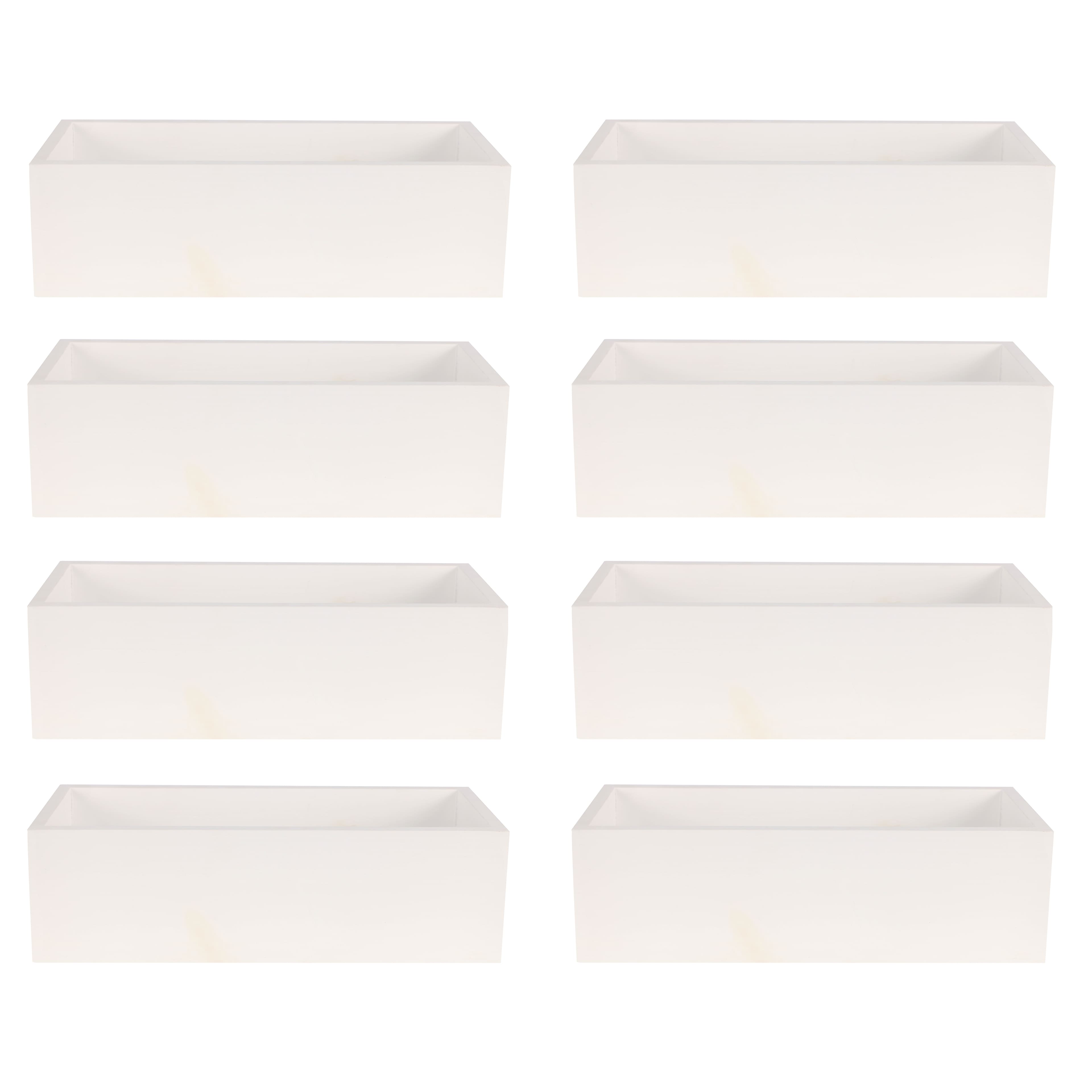 8 Pack: 12" Whitewashed Wood Box by Make Market®