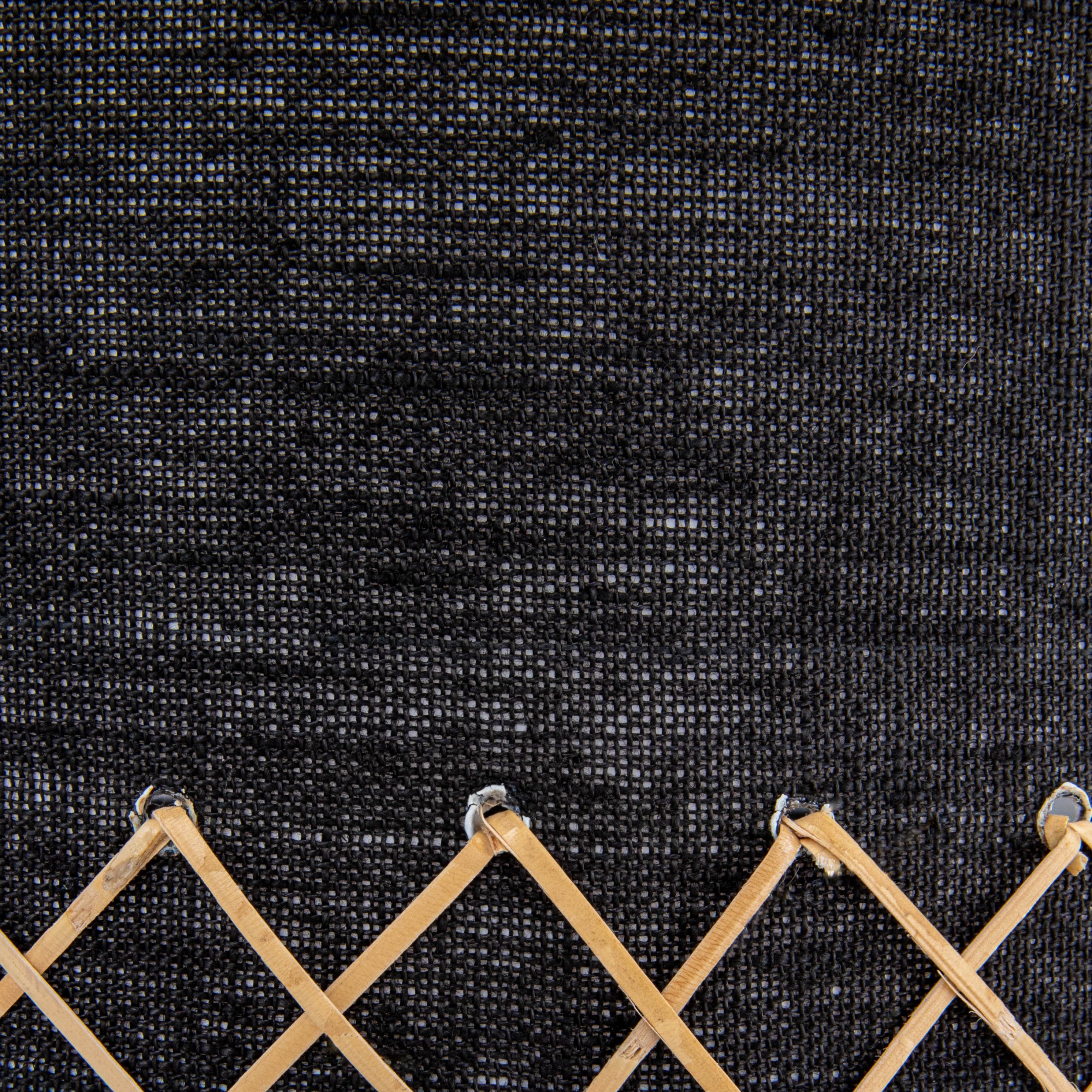 Hello Honey® 21.5" Natural and Black Boho Woven Cane Table Lamp with Linen Shade