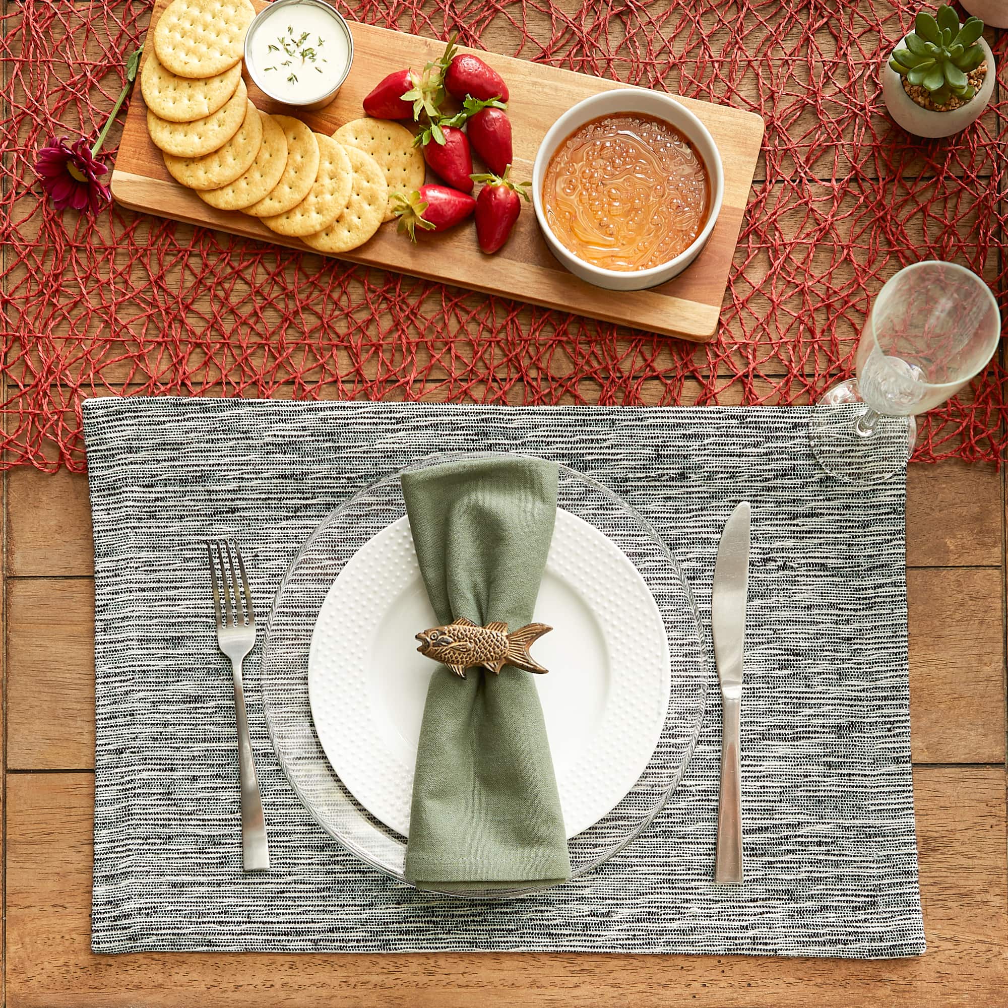 DII® Tonal Recycled Cotton Slubby Rib Placemats, 6ct.