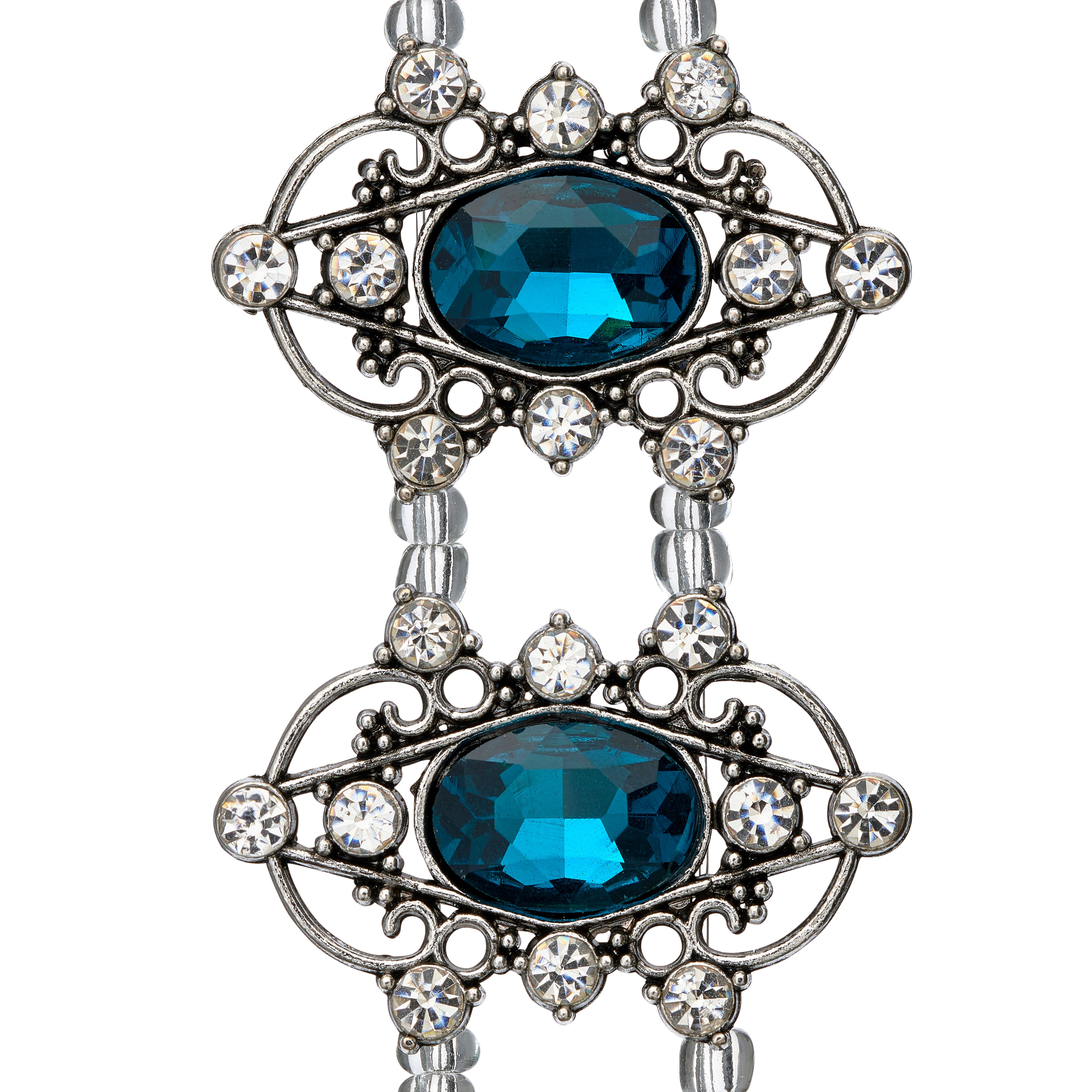 12 Pack: Dark Aqua Slider Metal Oval Beads, 35mm by Bead Landing™
