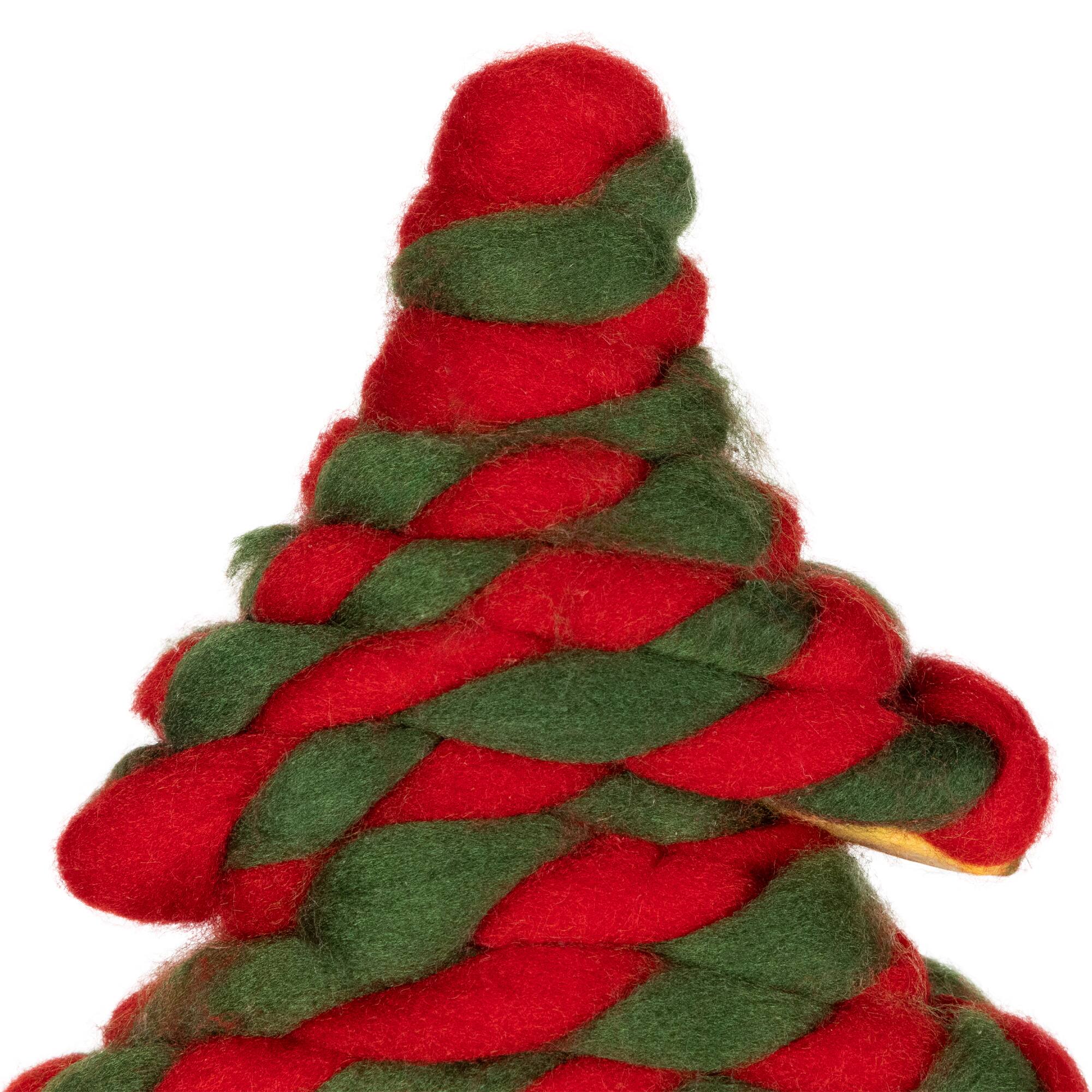 15.25" Twisted Yarn Plush Decoration Christmas Tree