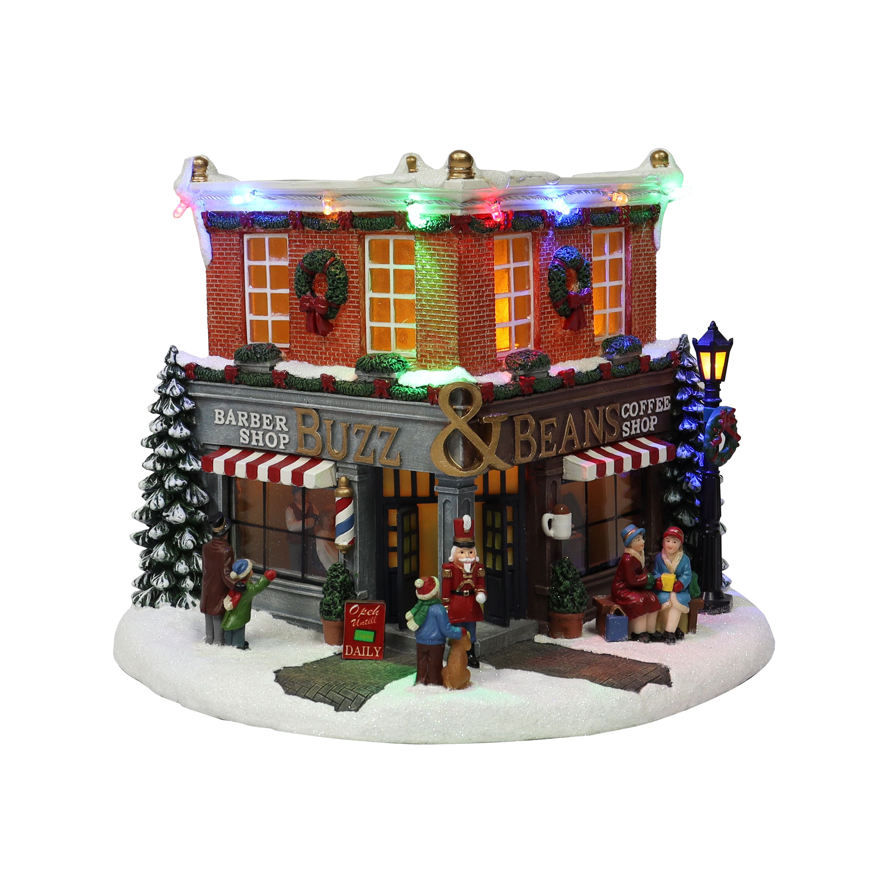 Moments in Time 9.25" Vintage Buzz & Beans Barber & Coffee Shop Décor