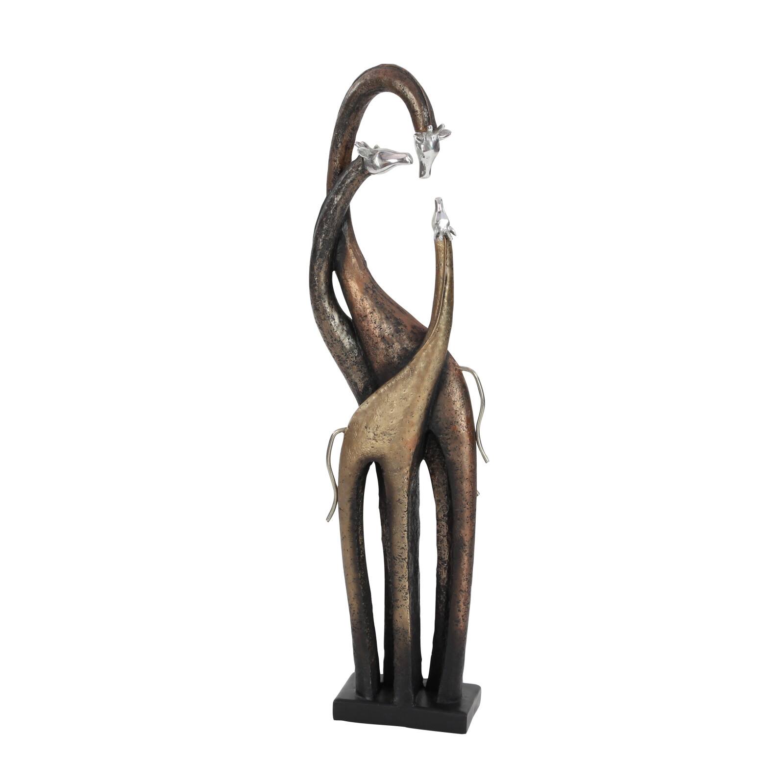 22" Brass Giraffe Sculpture