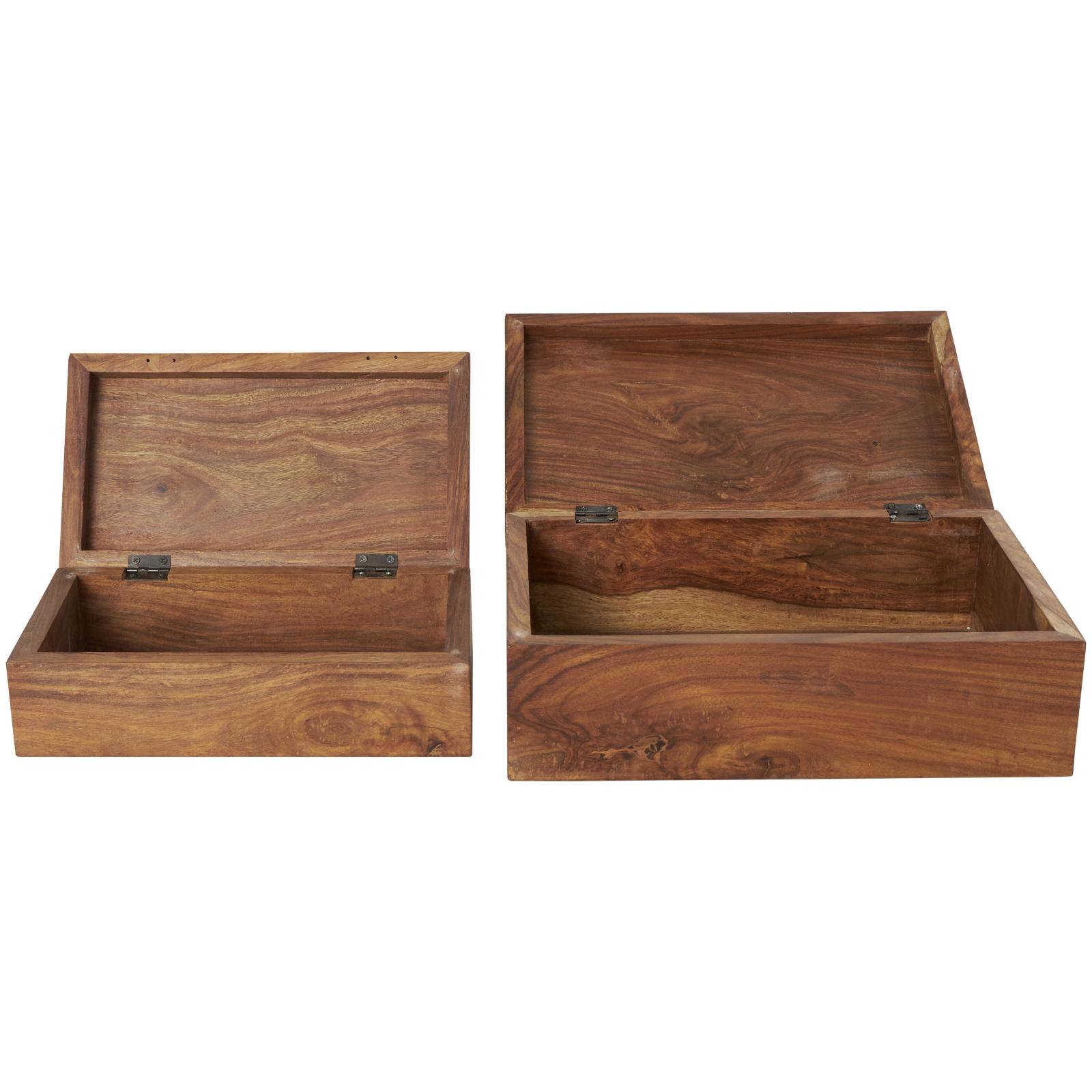 Brown Box Set with Silver Diagonal Stripes