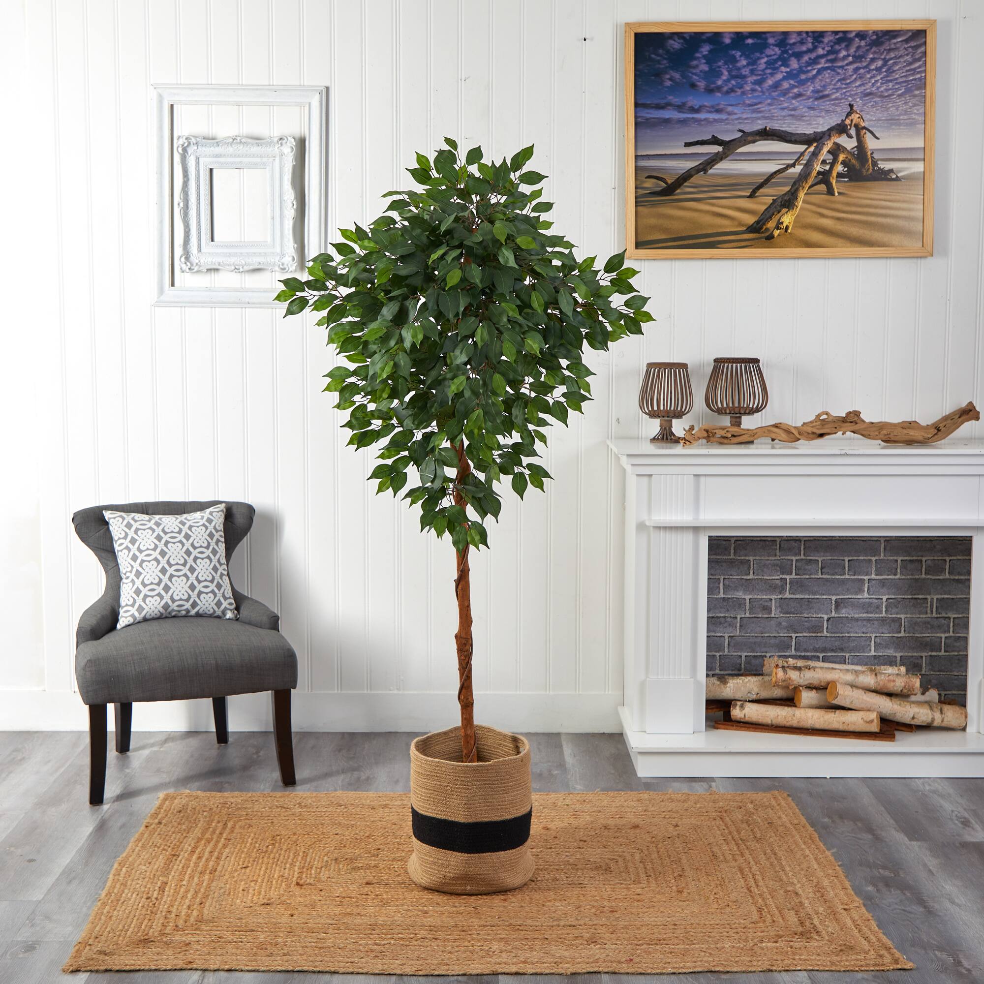 6ft. Artificial Ficus Tree with Basket
