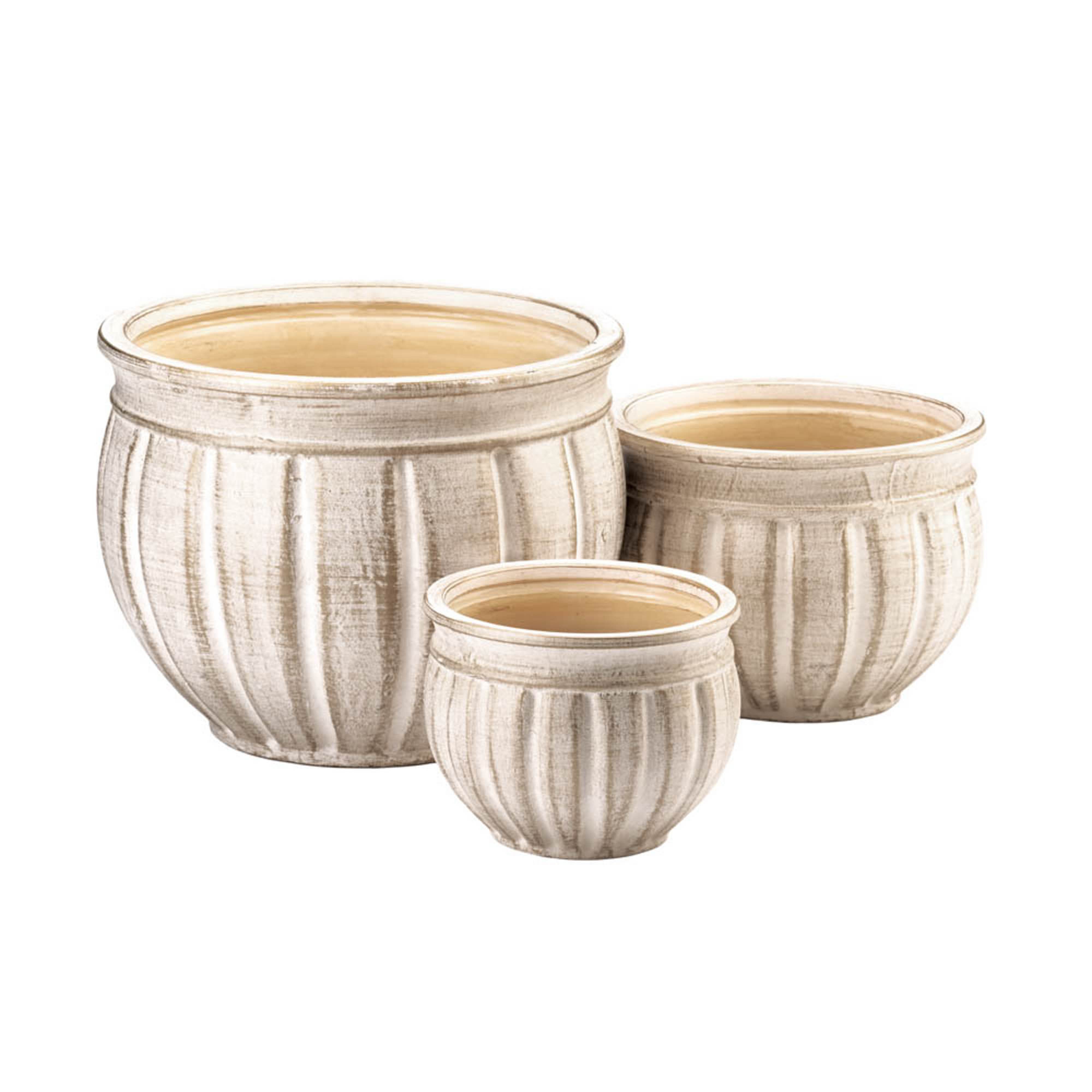 Antique Stone Planter Set