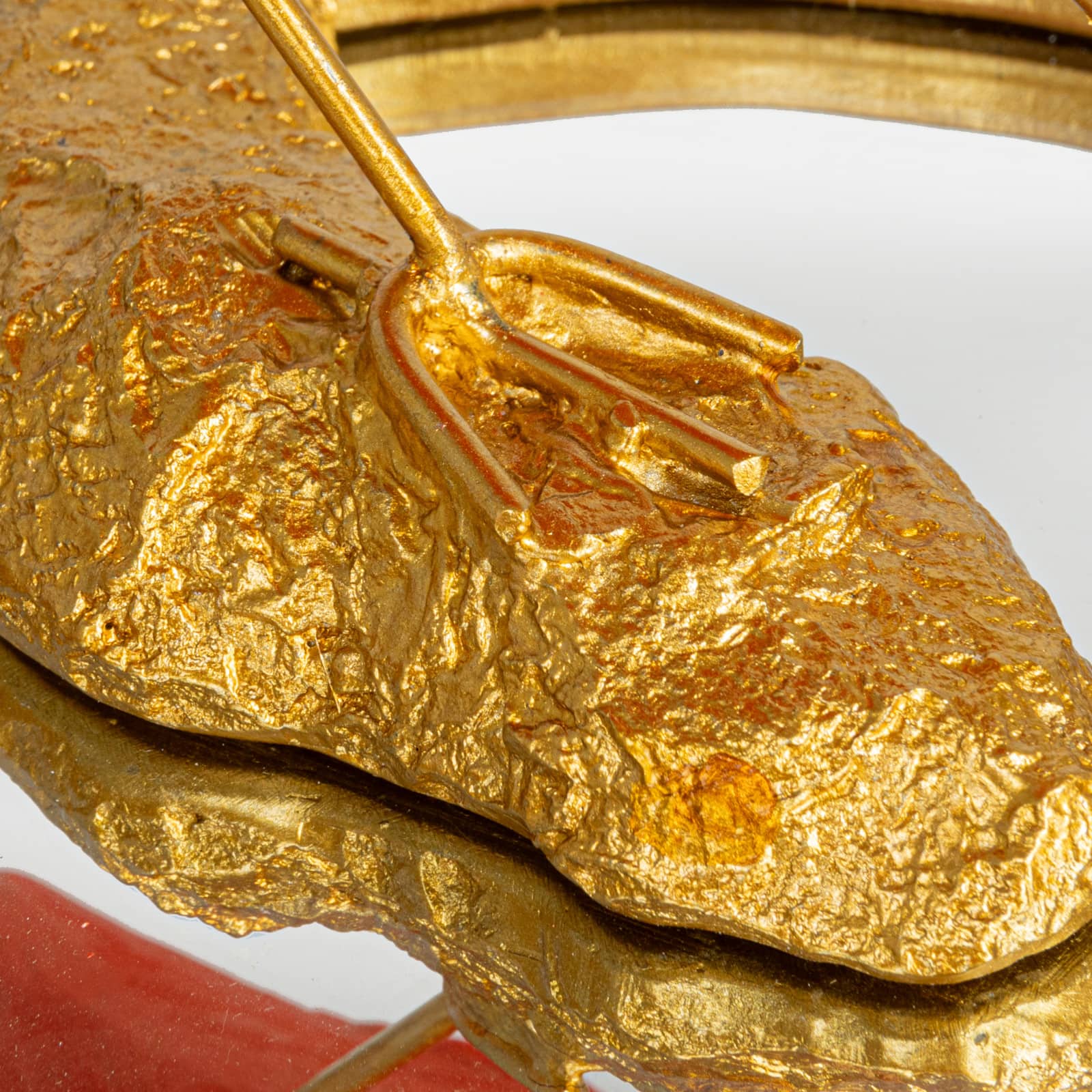 Hello Honey® 10" Coral & Gold Ibis on Mirrored Tray