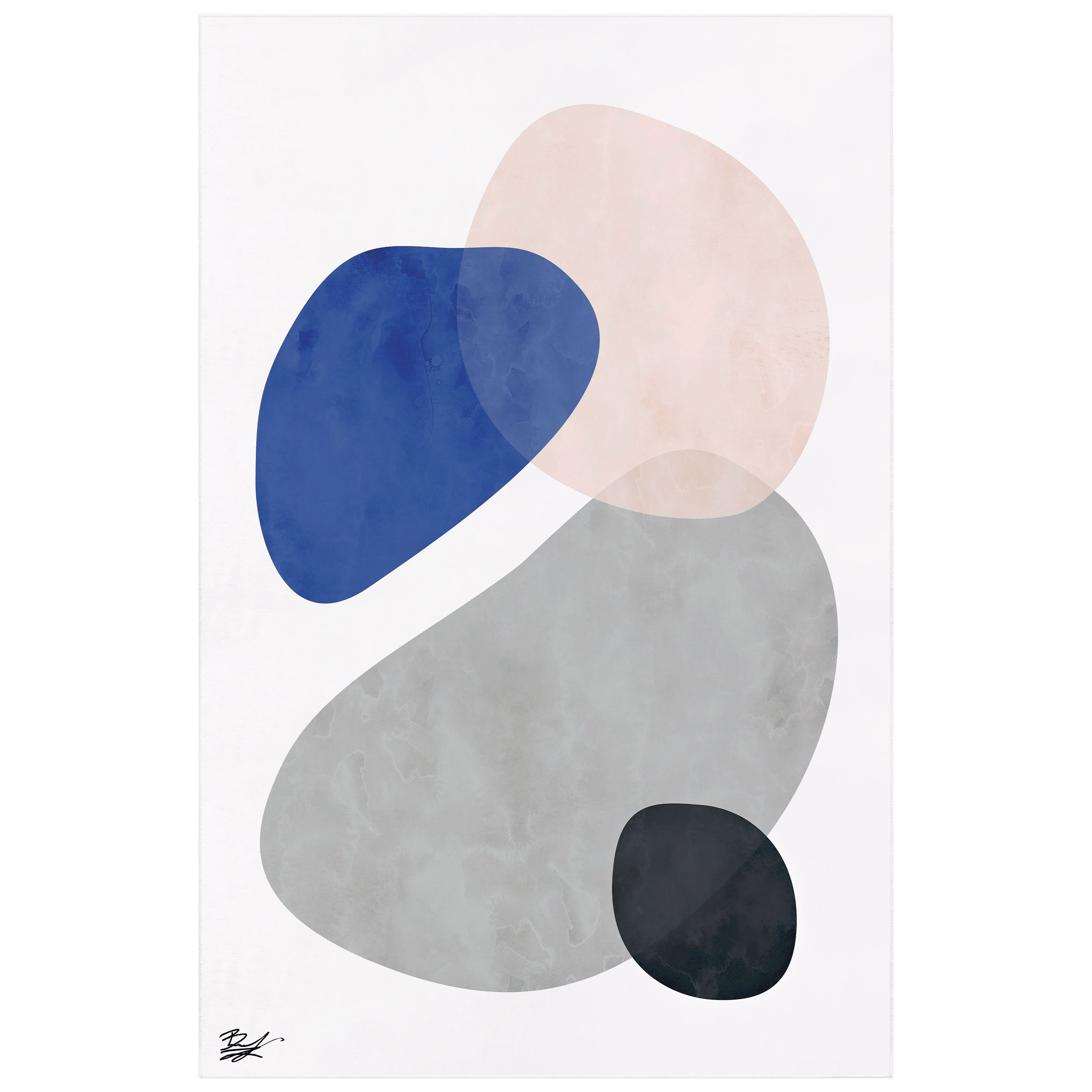 Empire Art Direct 5ft. x 7.5ft. Stone I B Tapis D'Art Washable Abstract Area Rug