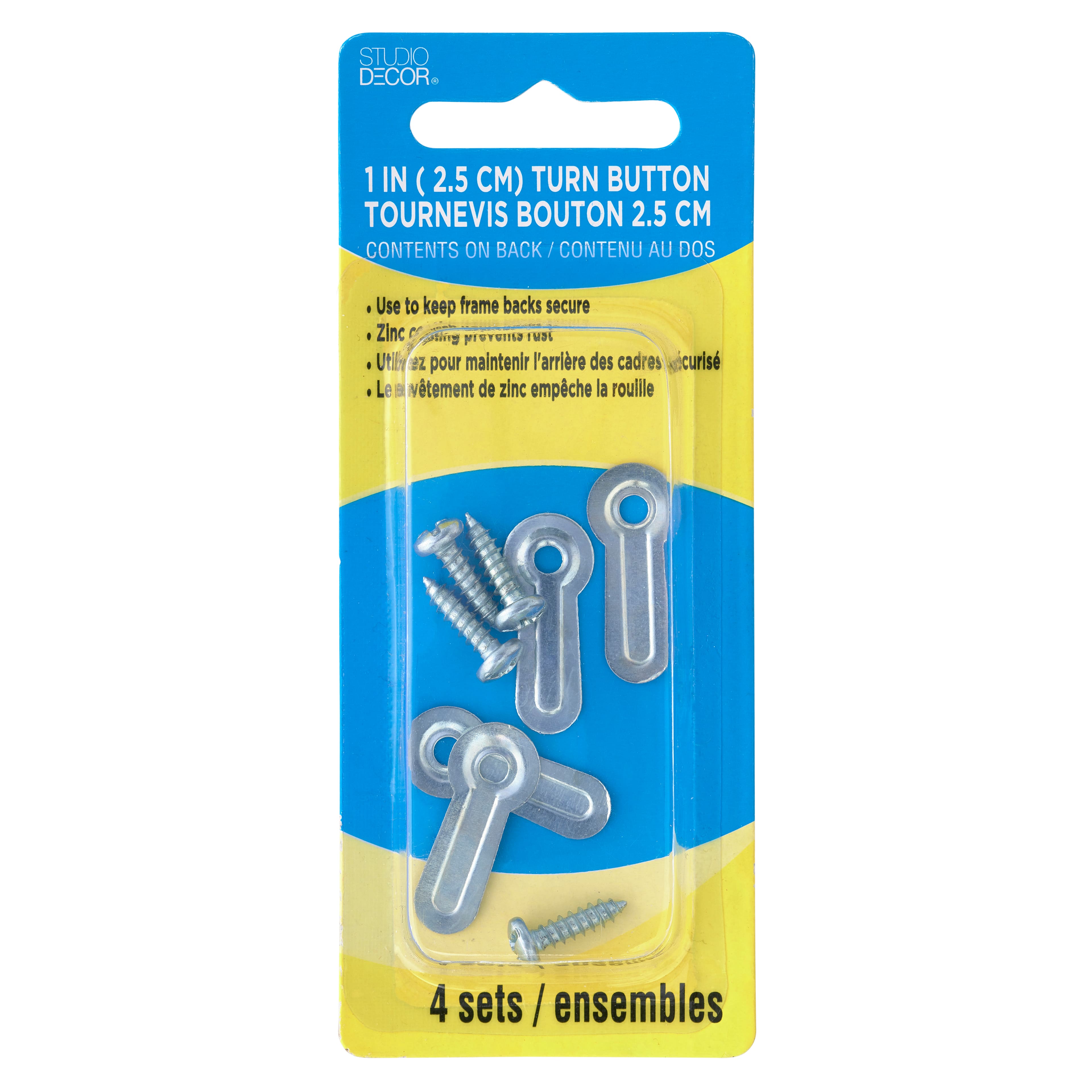 24 Packs: 4 ct. (96 total) 1" Turn Button by Studio Décor®