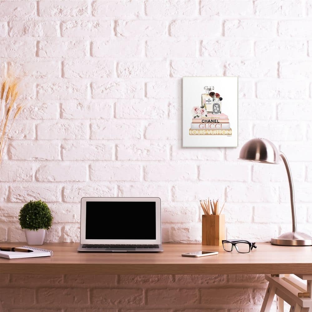 Stupell Industries Fashion Essentials with Iconic Glam Brands Wood Wall Plaque