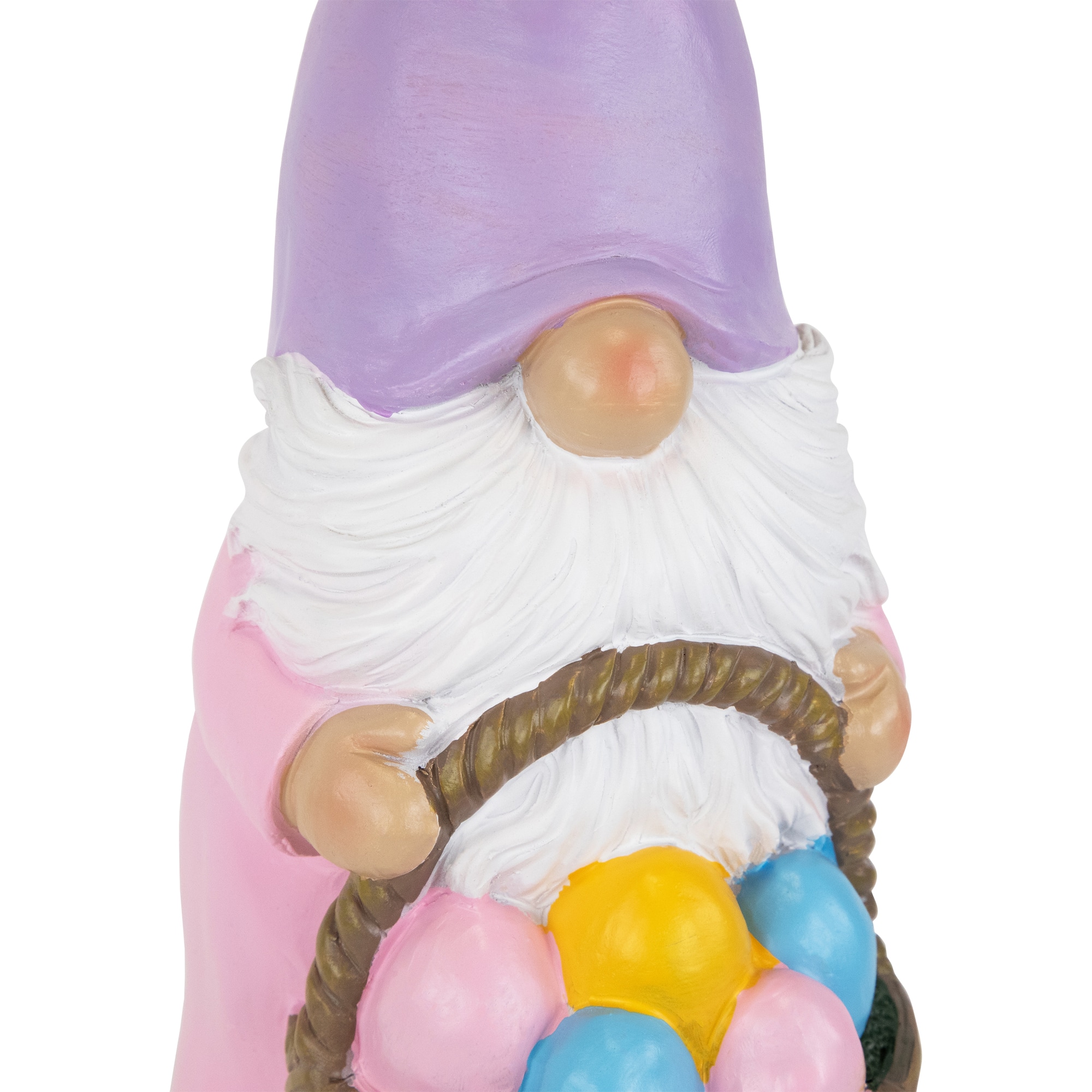 11.5" Easter Bunny Gnome with Egg Basket Figurine