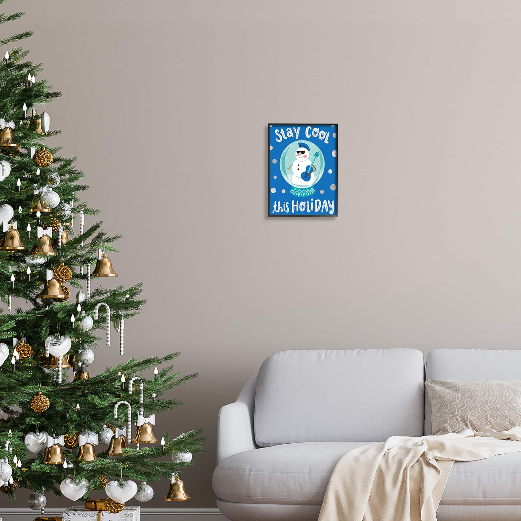 Stupell Industries Stay Cool This Holiday Musician Snowman Framed Giclee Art