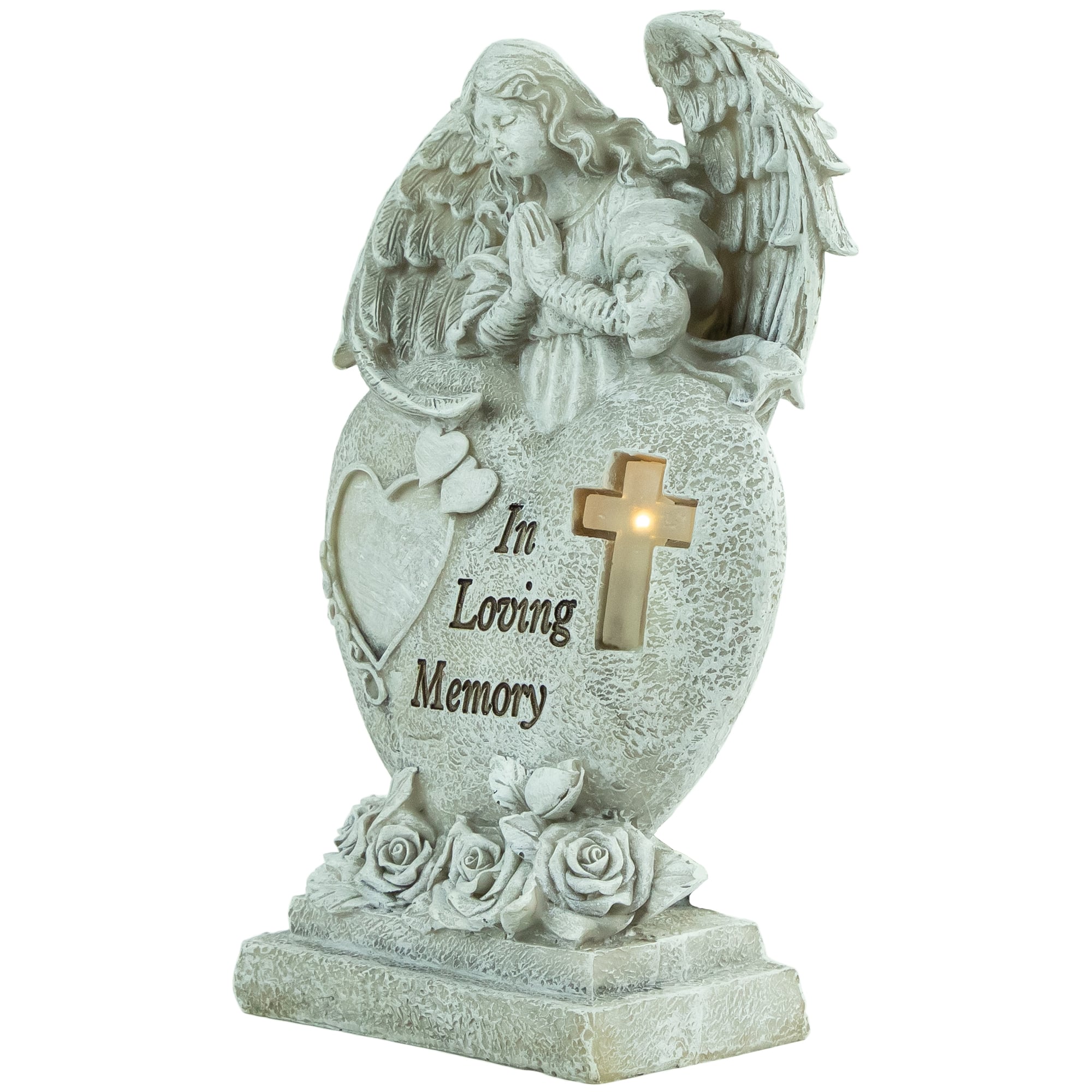 9.5" Solar LED Lighted Praying Angel Outdoor Garden Statue