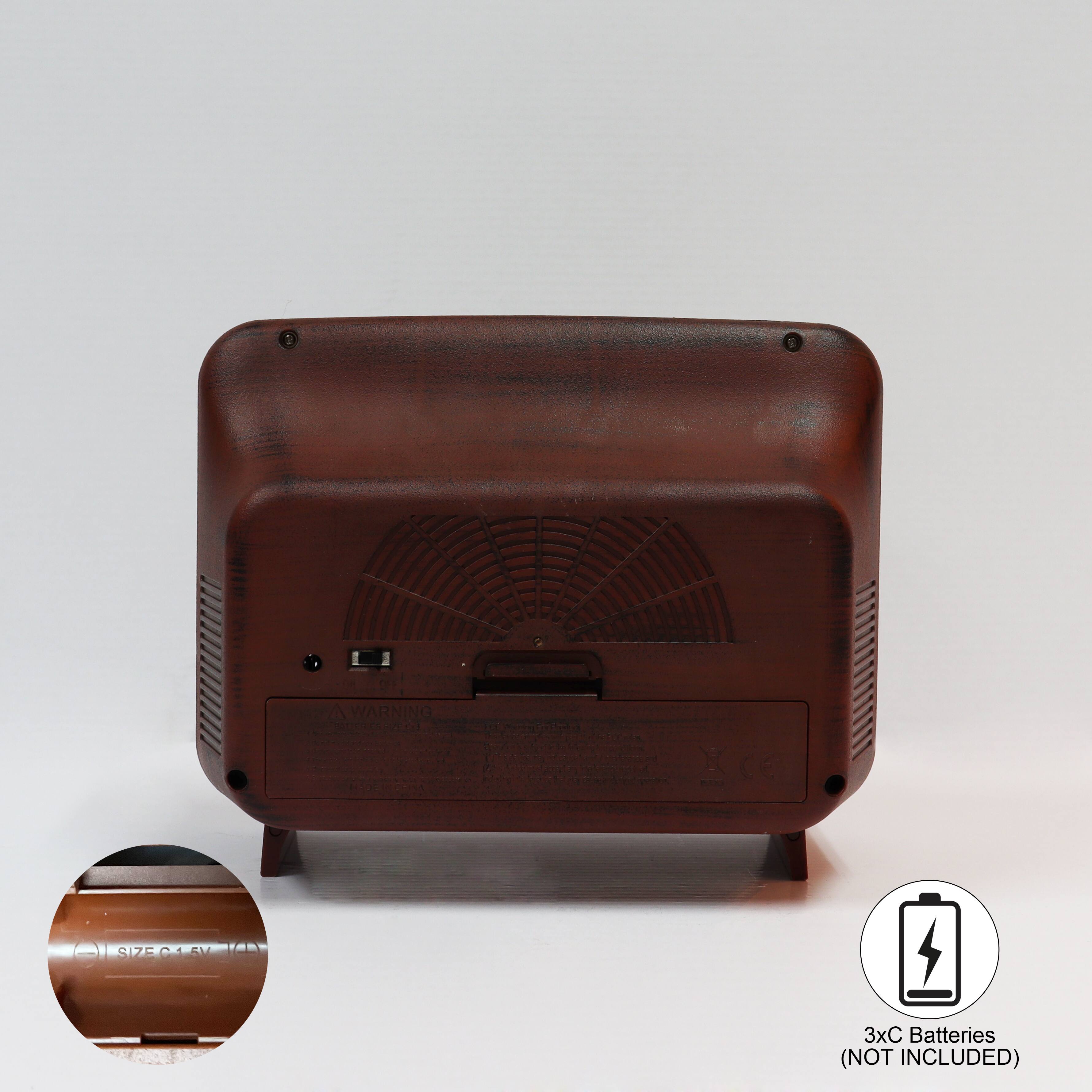 7" Brown Retro TV with Santa Scene