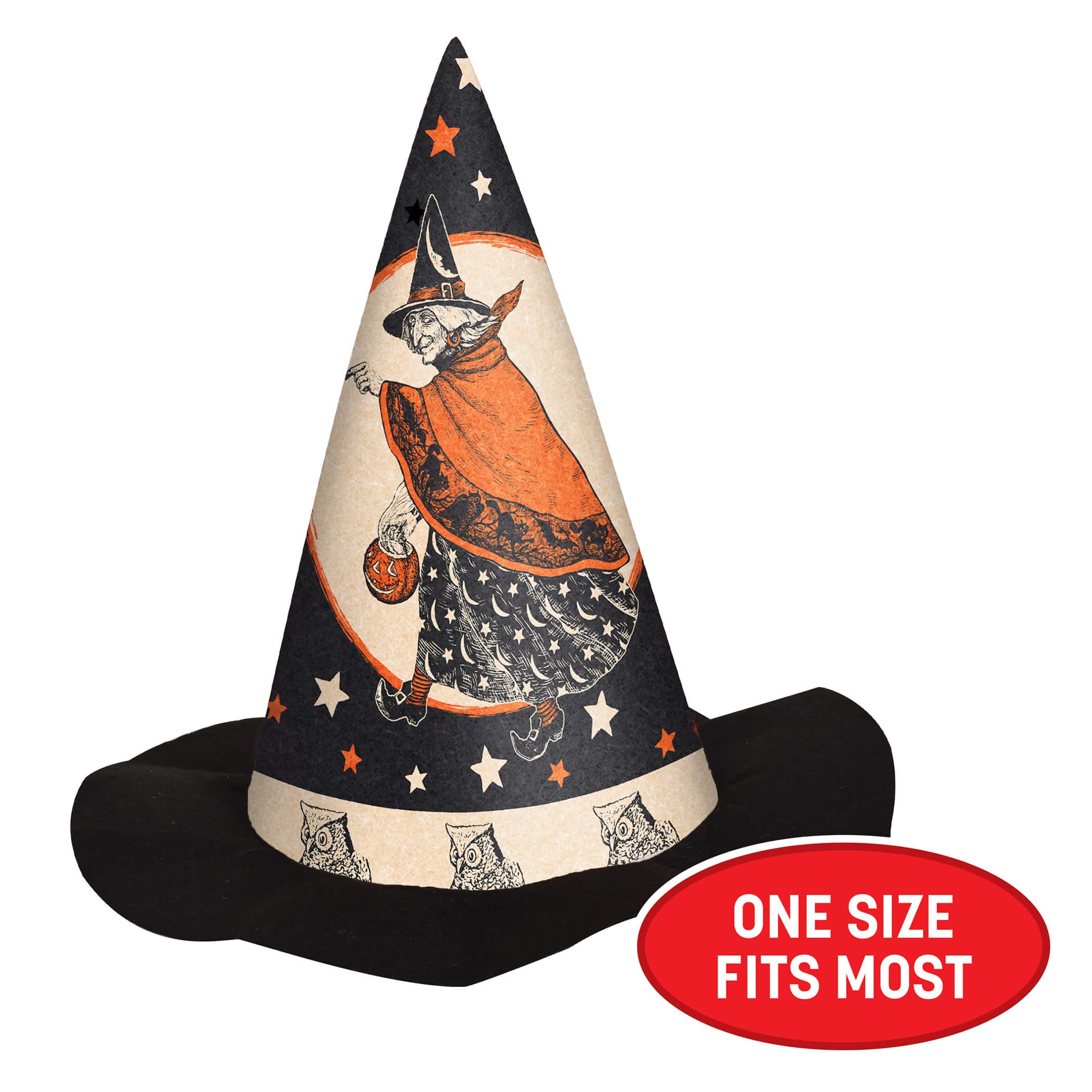 Beistle Vintage Halloween Witch Design Felt Hats, 2ct.