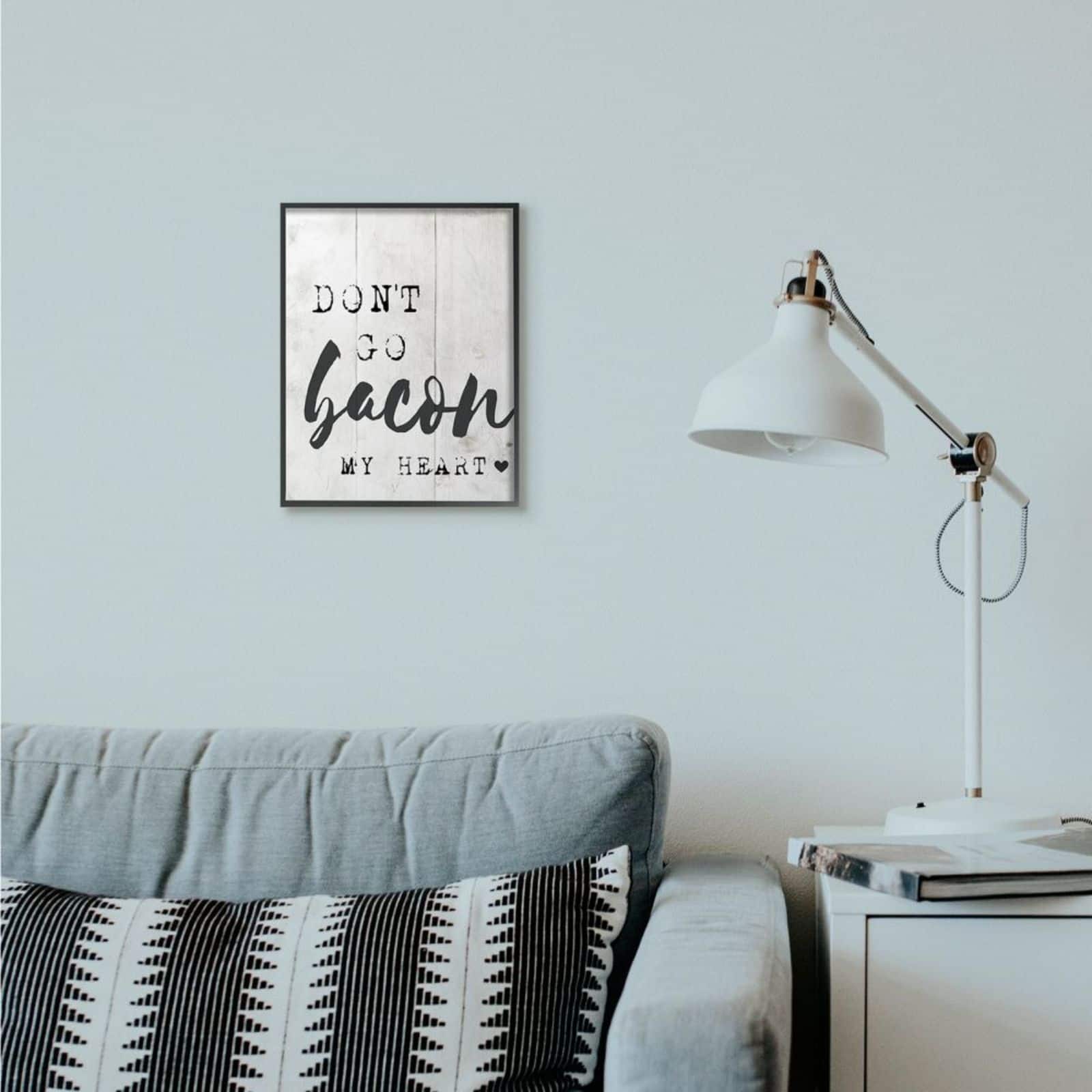 Stupell Industries Bacon My Heart Print with Frame Wall Accent