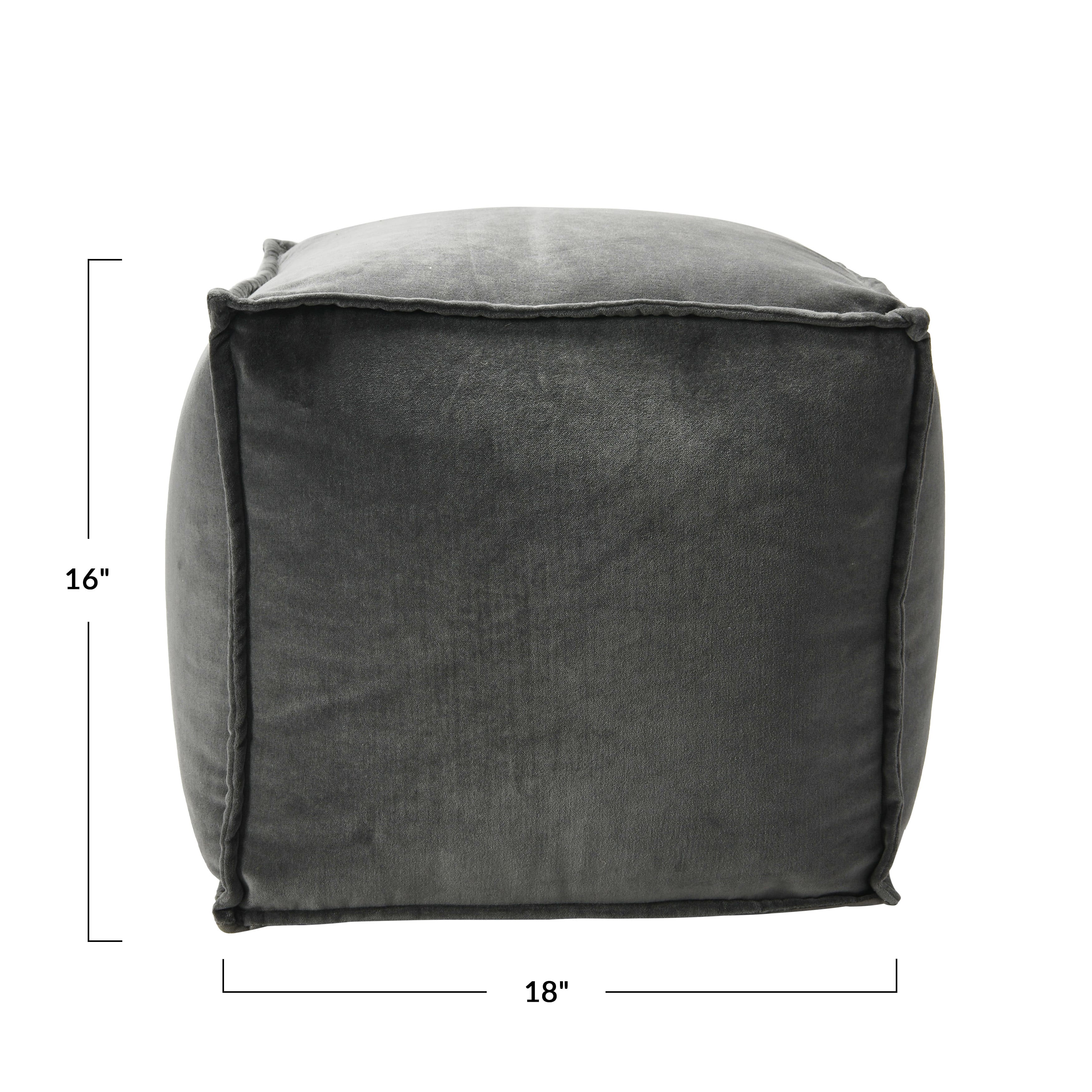 Hello Honey® 18" Modern Boho Cotton Velvet Pouf
