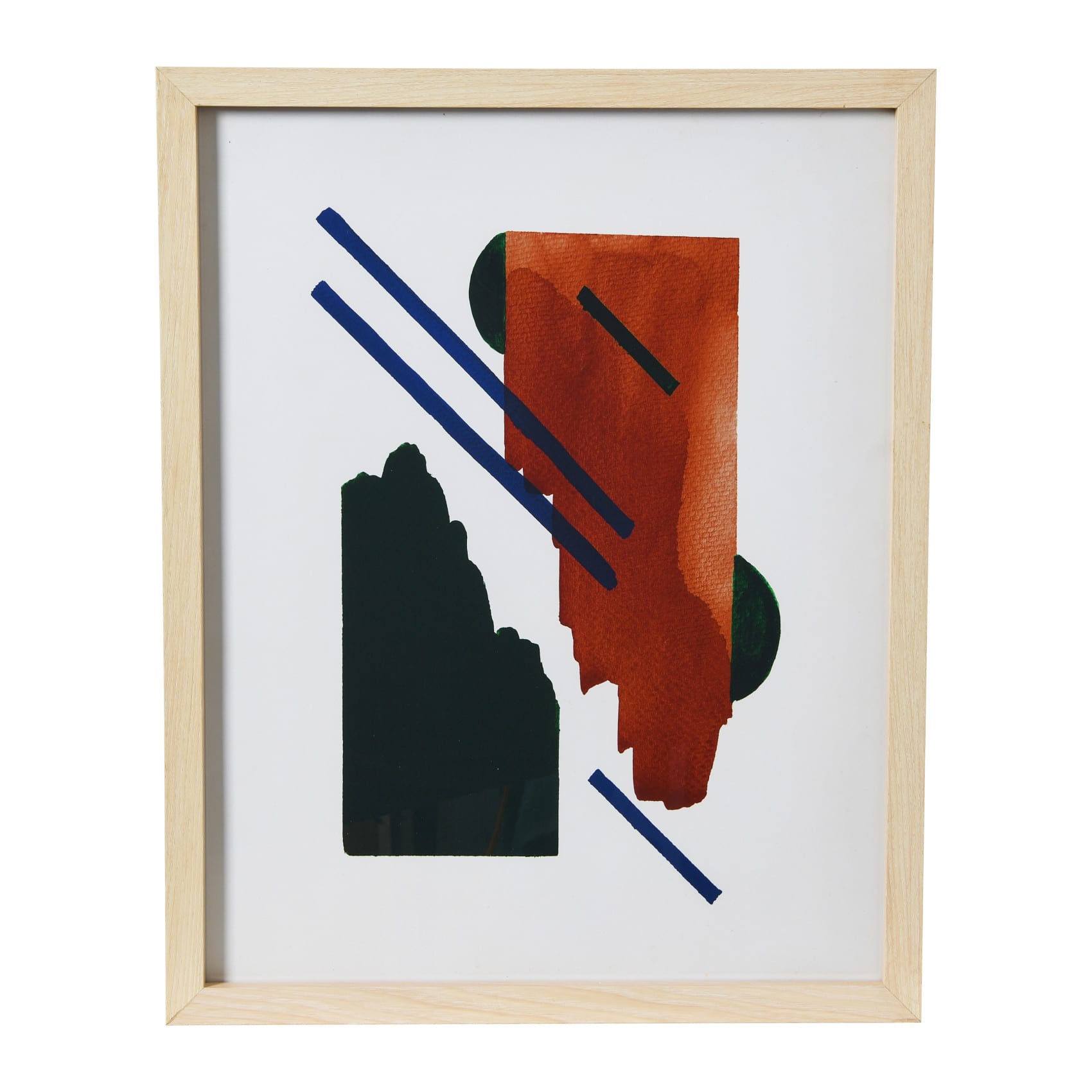 Hello Honey® Abstract Geometric Print with Natural Wood Frame
