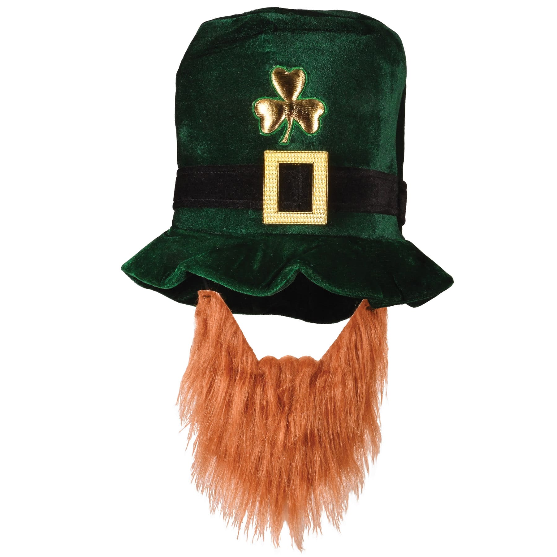 Beistle Green Leprechaun Plush Hat with Orange Beard