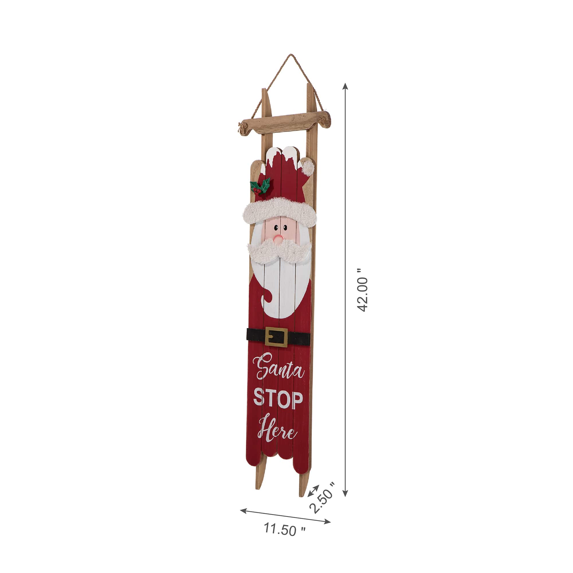 Glitzhome® 42" Wooden Sleigh Santa Porch Sign