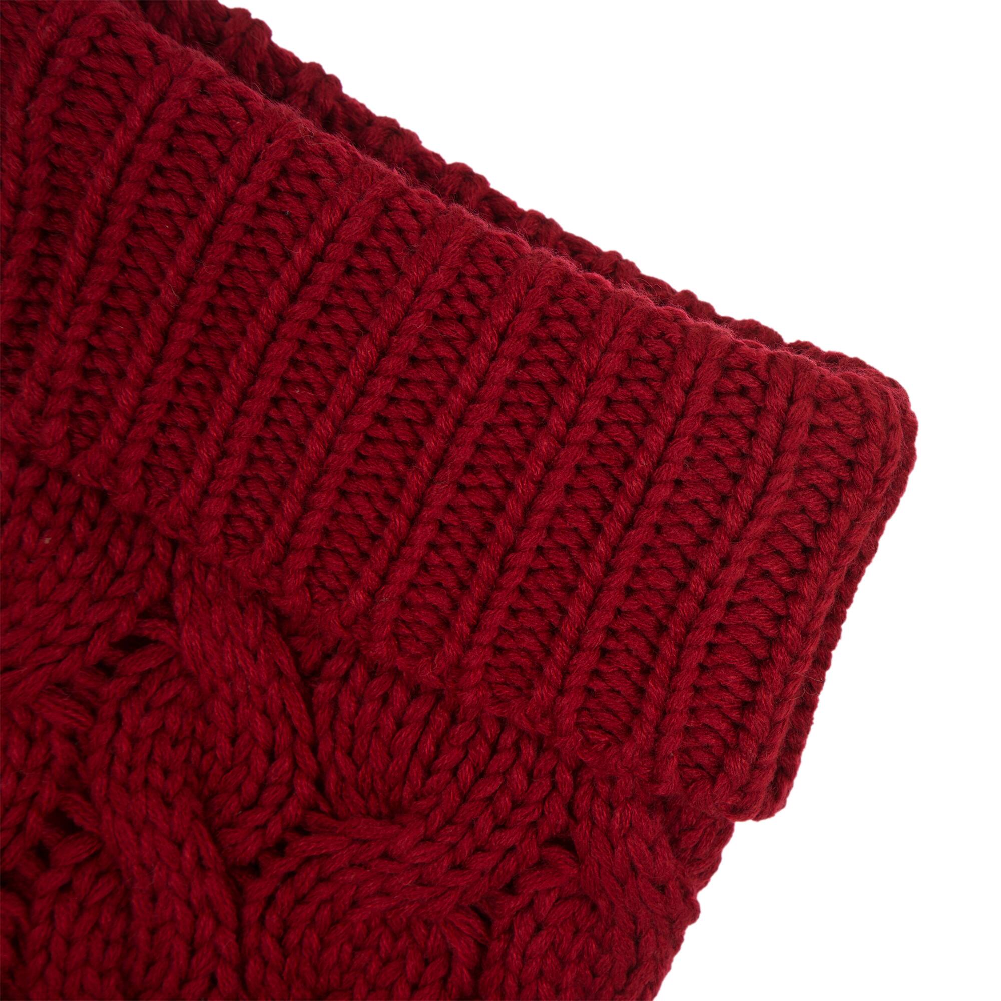 Glitzhome® 24" Red Knitted Polyester Christmas Stocking with Pom Pom, 2ct.