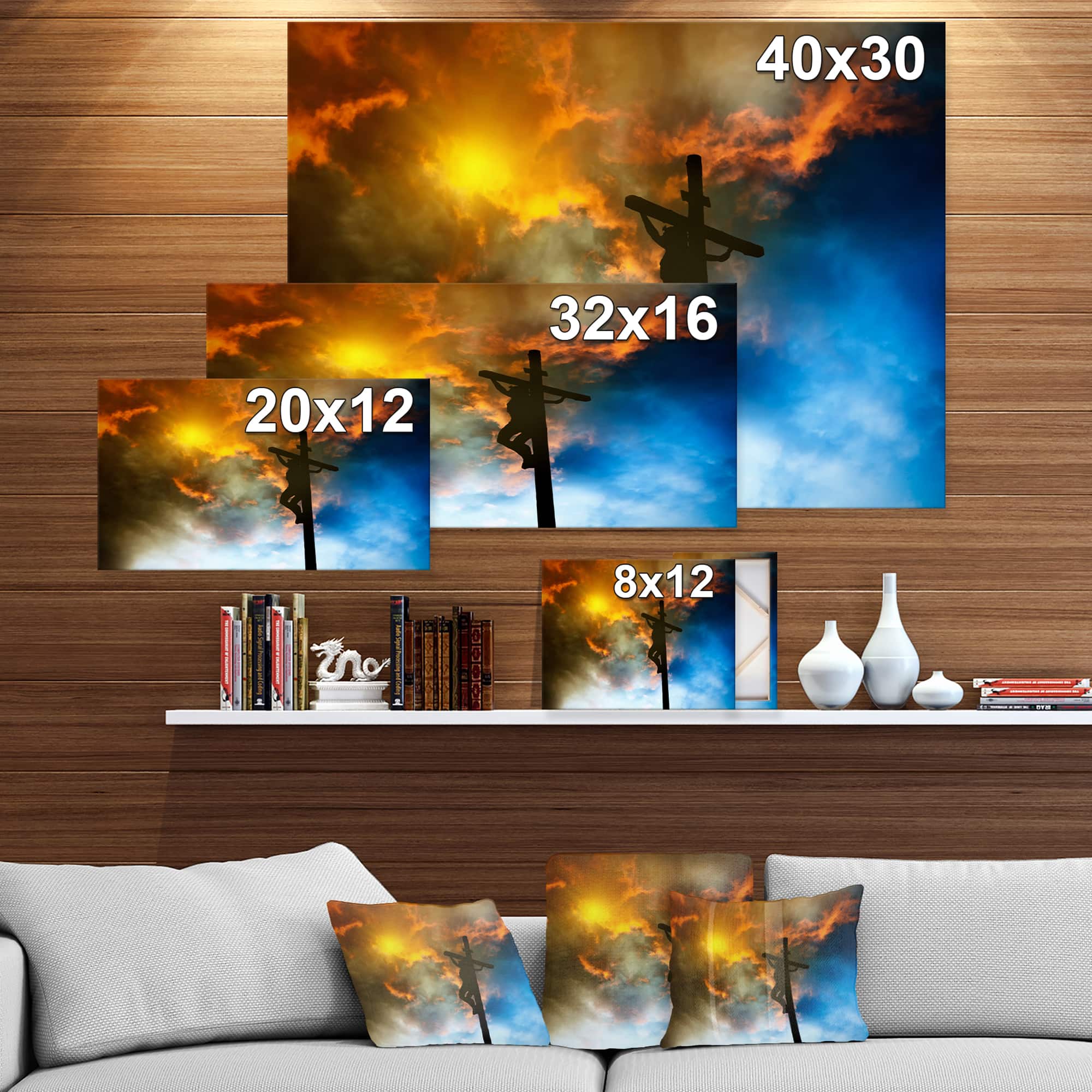 Designart - Jesus on the cross - Spiritual Religious on Wrapped Canvas