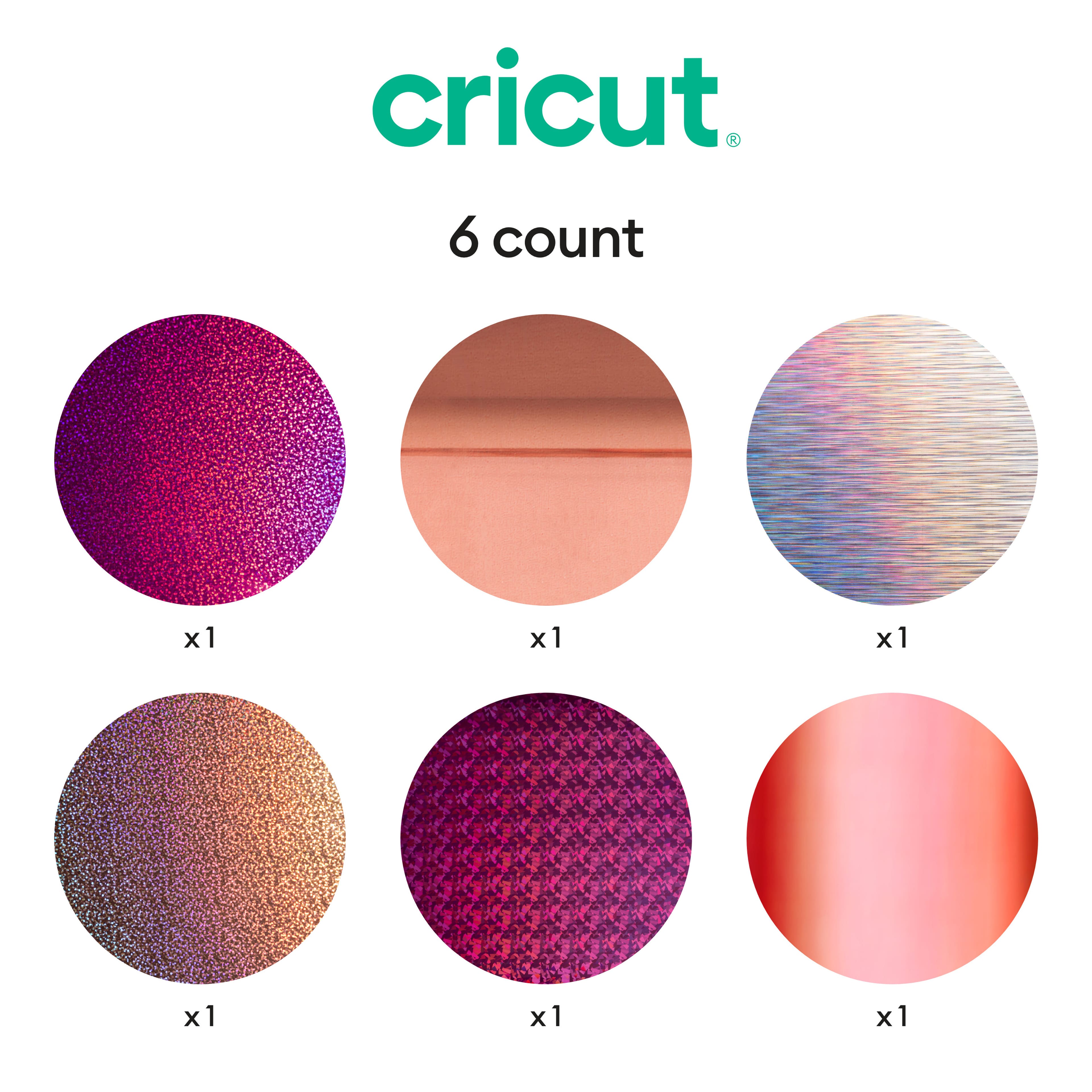 Cricut® Permanent Holographic Vinyl, Pink Sampler