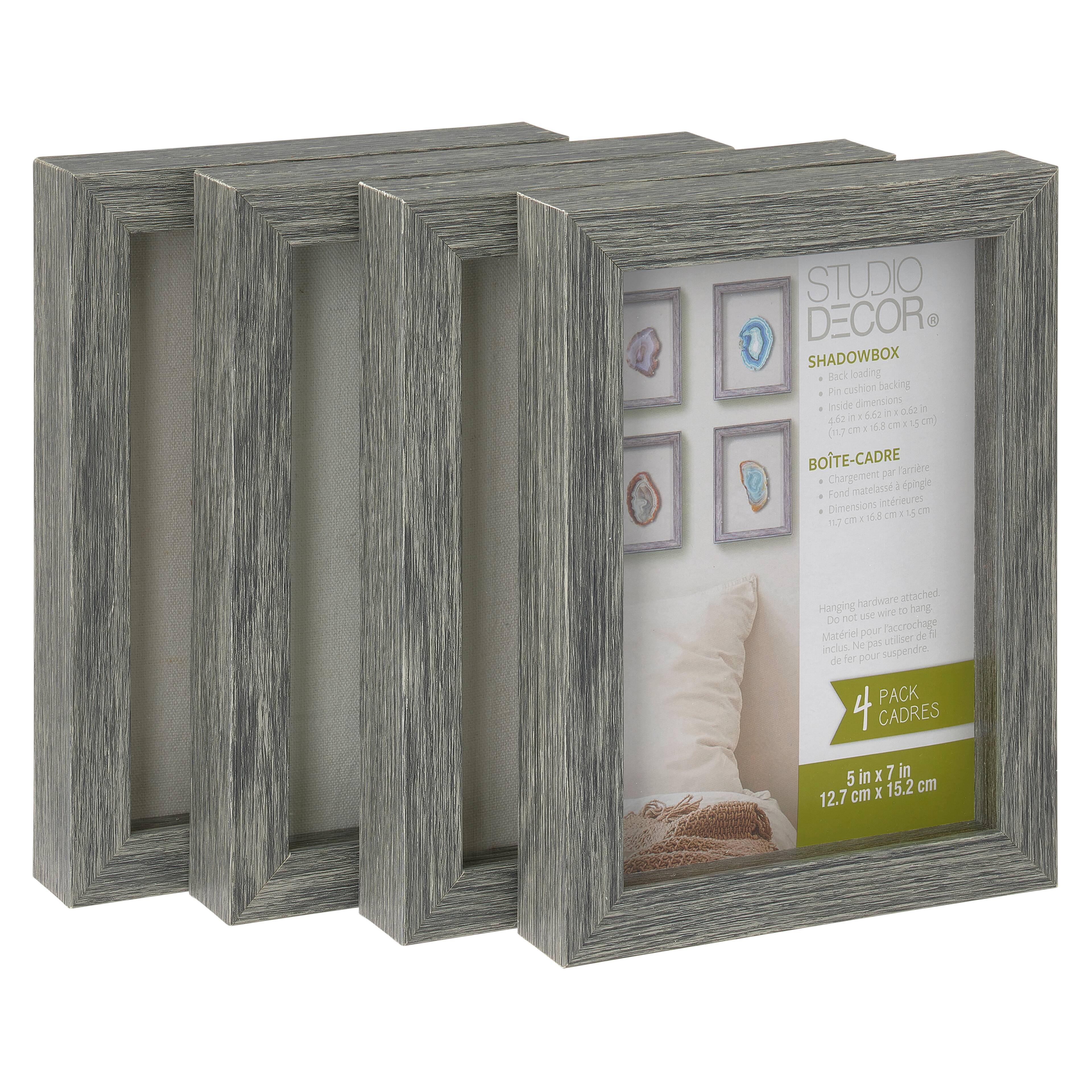 4 Pack 5" x 7" Grey Shadow Boxes by Studio Décor®