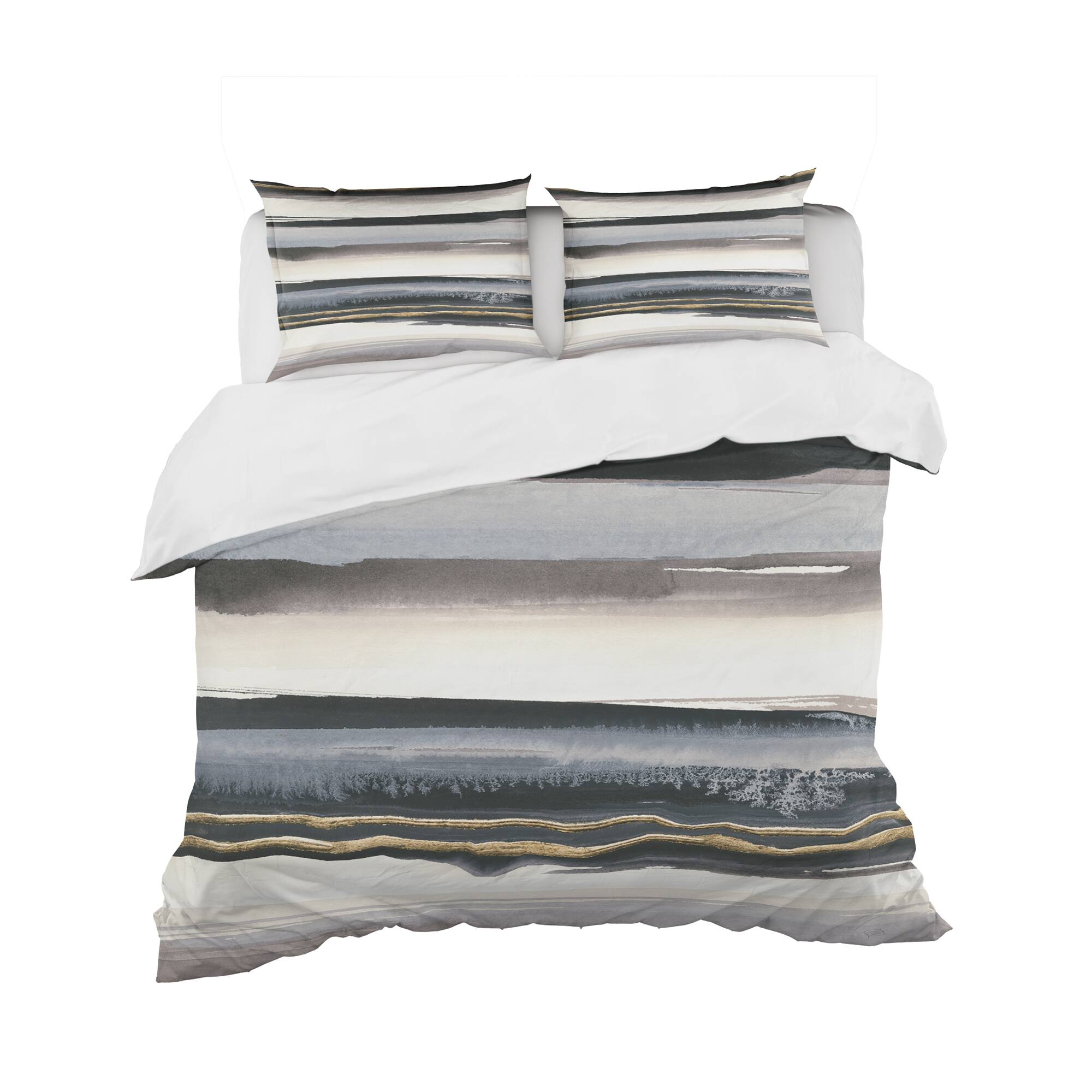 Designart 'Gold Watercolor Amethyst I' Glam Bedding Set