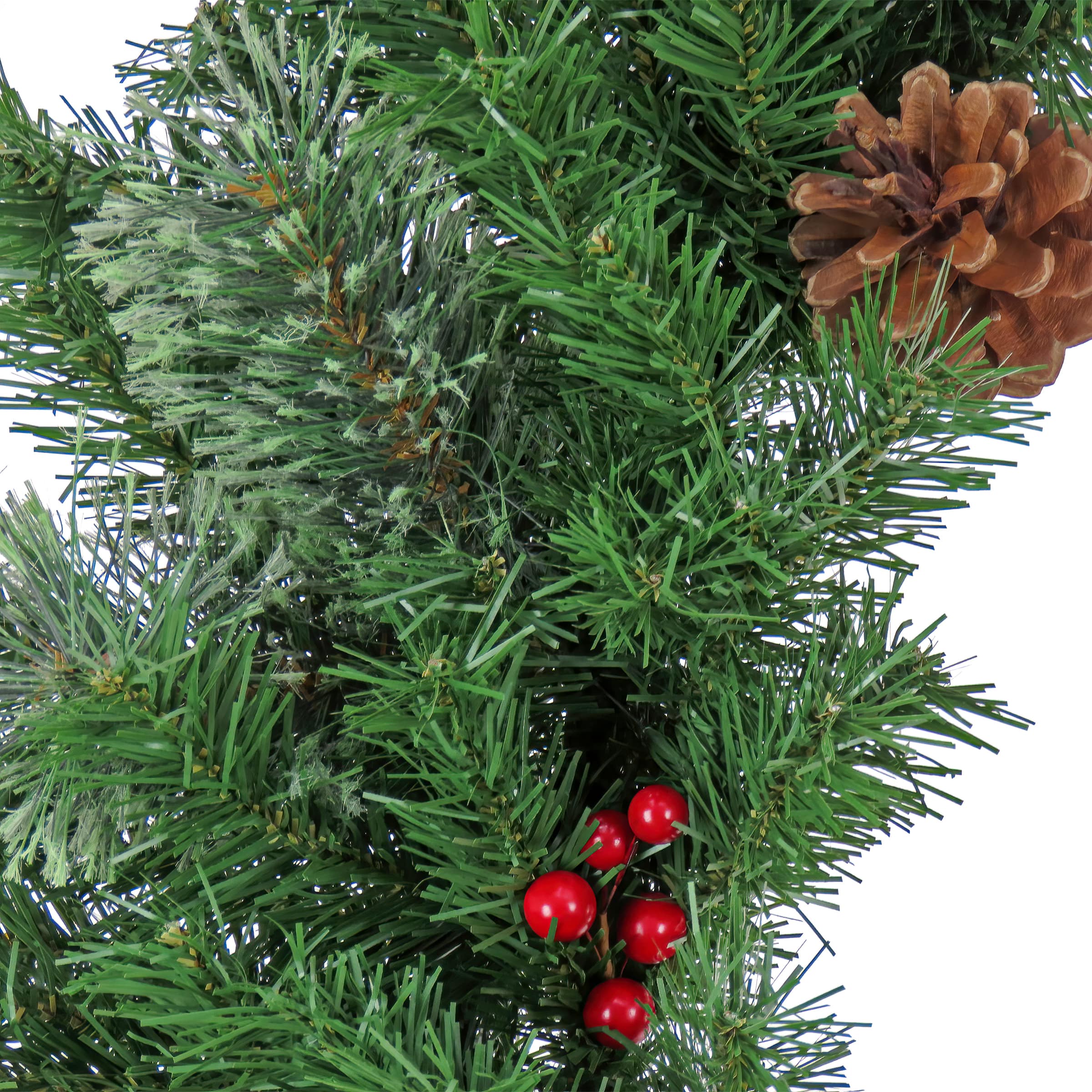30" Cashmere Wreath with Pinecones & Berries