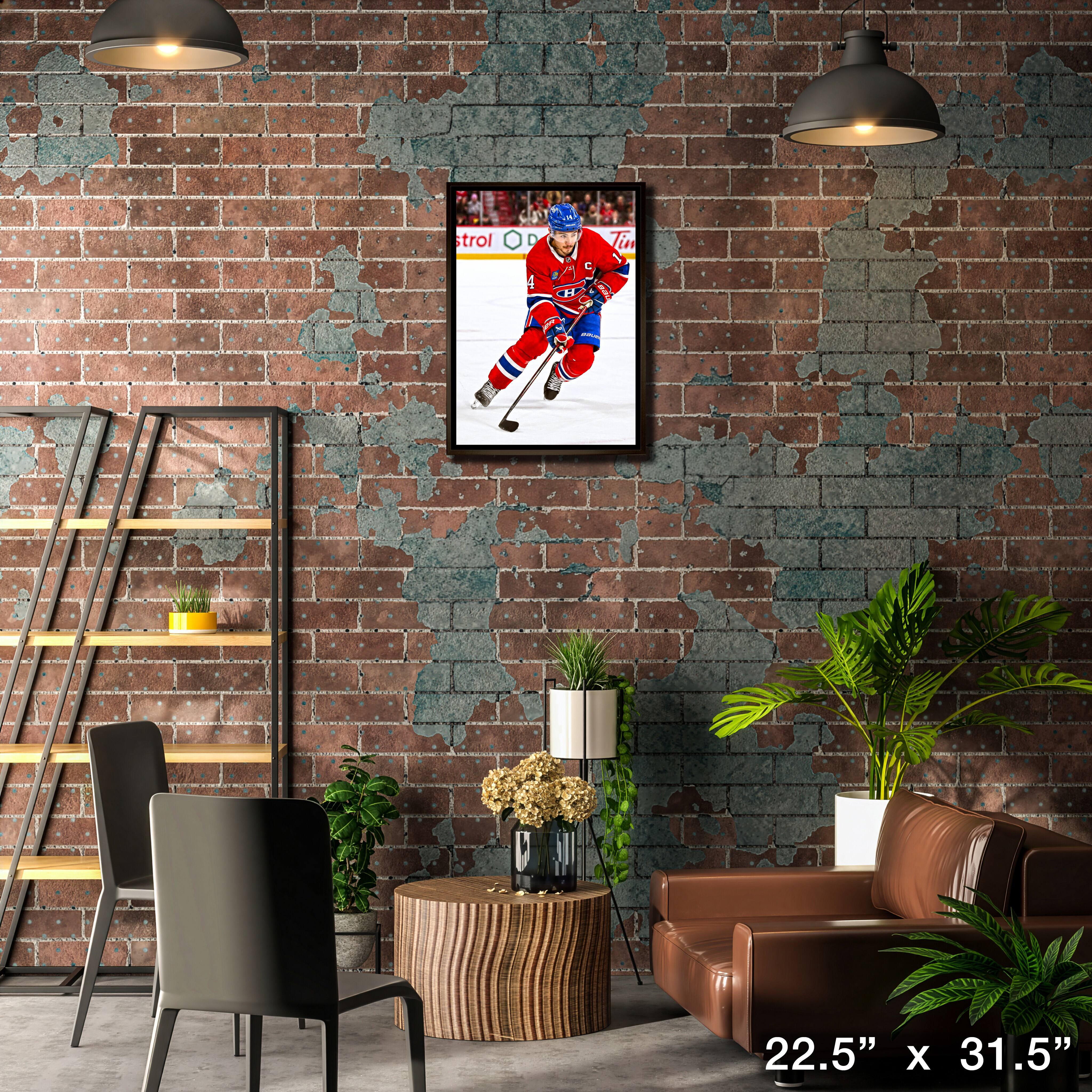 Nick Suzuki 20" x 29" Framed Canvas Montreal Canadiens 22.5" x 31.5"