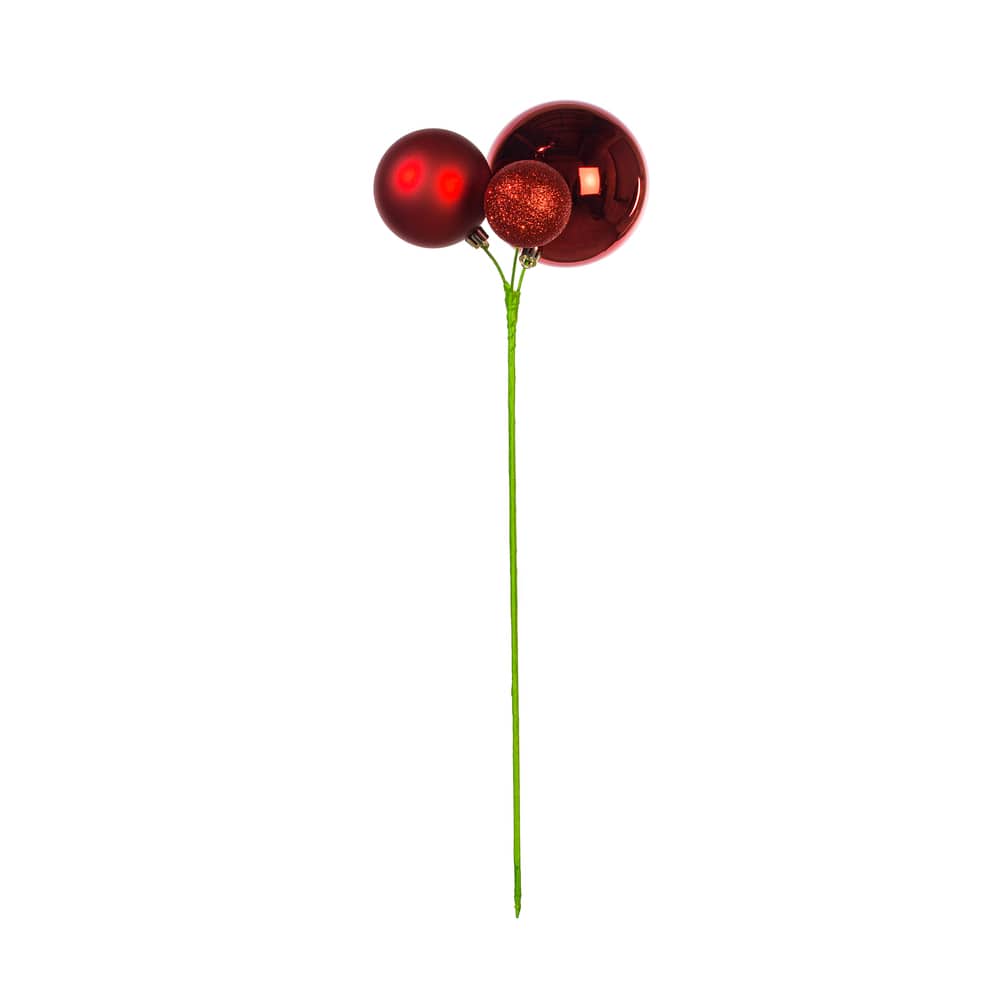 Vickerman 18" Ball Ornament Christmas Picks, 3ct.
